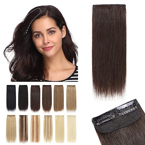 SEGO Extensiones de cabello humano real con pinzas, corto de 10 pulgadas, postizo para mujer, con cabello delgado que añade volumen, 1 unidad, 0.53