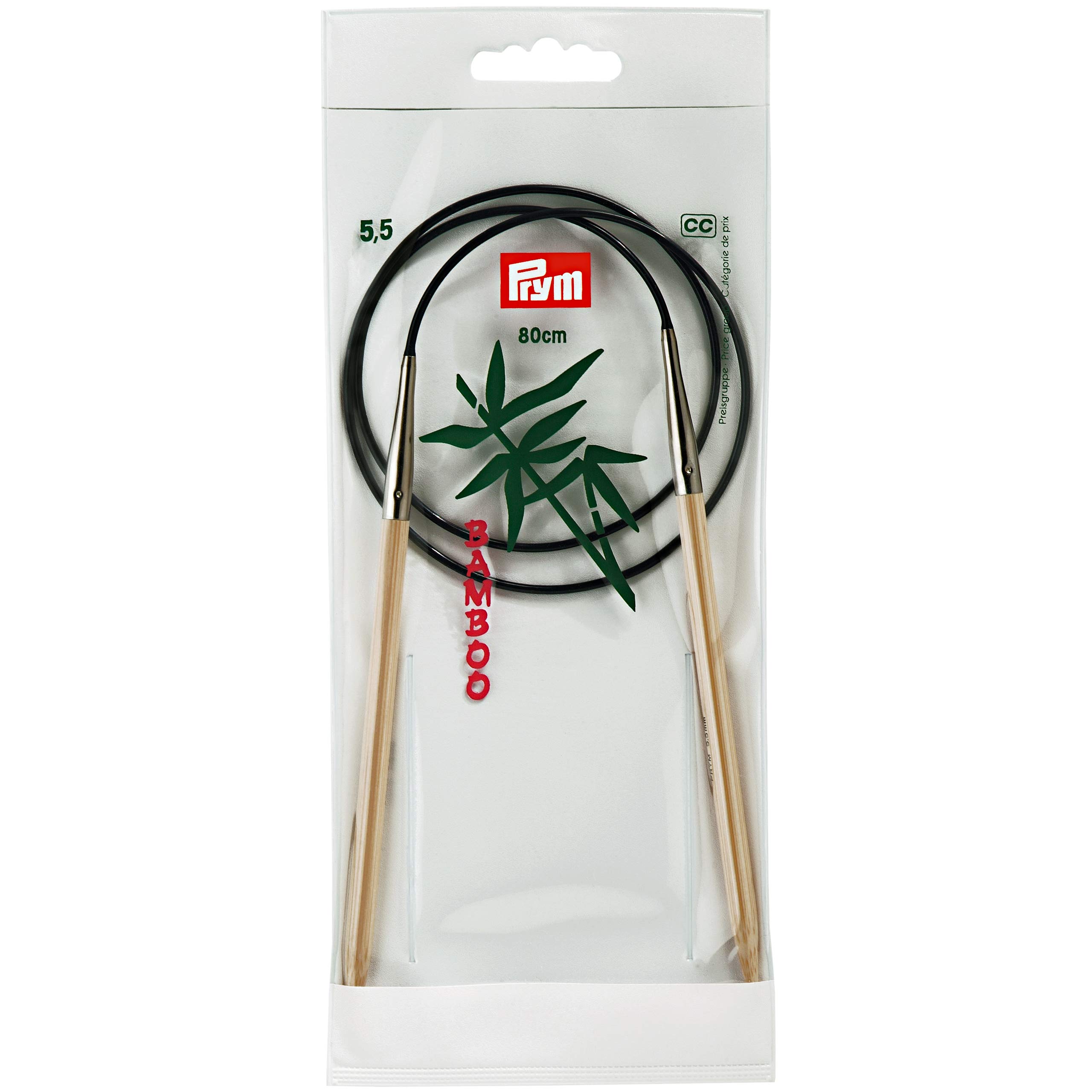 Prym 80 cm x 5.50 mm Circular Knitting Pins, Bamboo