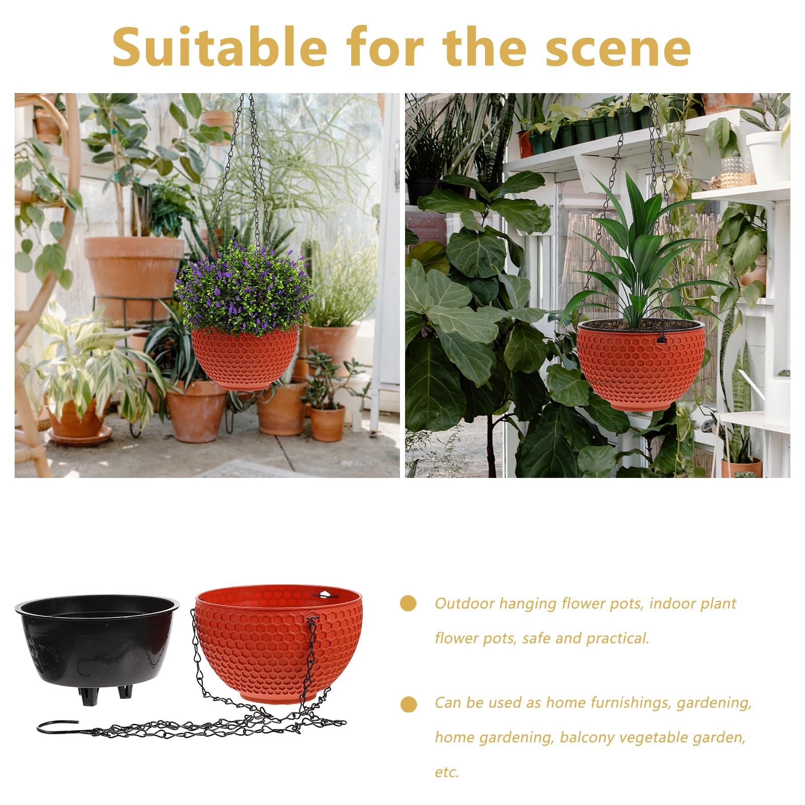 BESPORTBLE Pots de fleurs à suspendre pour décoration de balcon