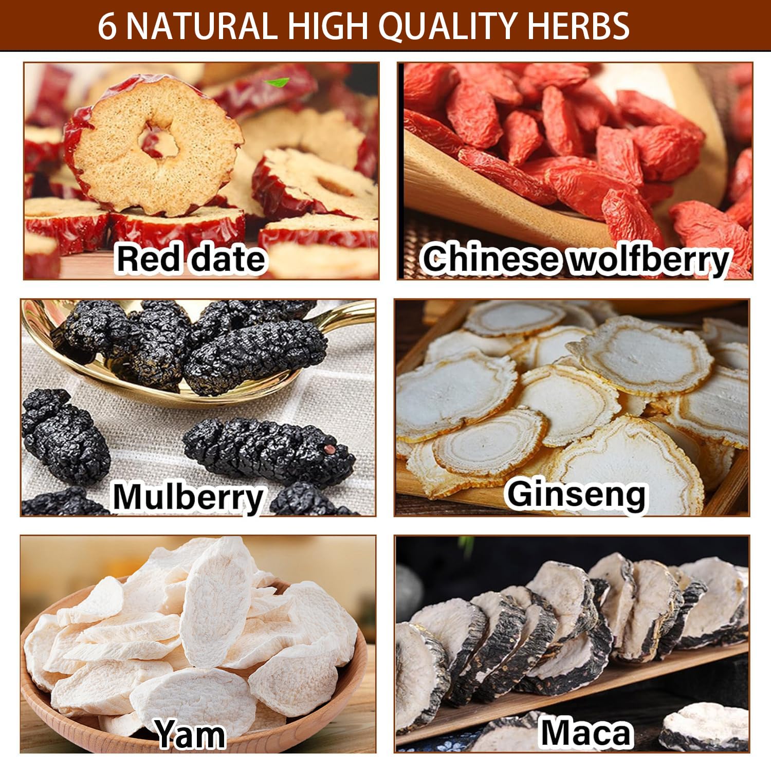 Ginseng Five Treasure Tea, Kidney Teas Formula Ginseng Six Treasure Tea, 6 Precious Ingredients Formula, Traditional Chinese Herbal Cleanse DetoxTea for Women & Men (2 Pack/20 Bags) - Image 3