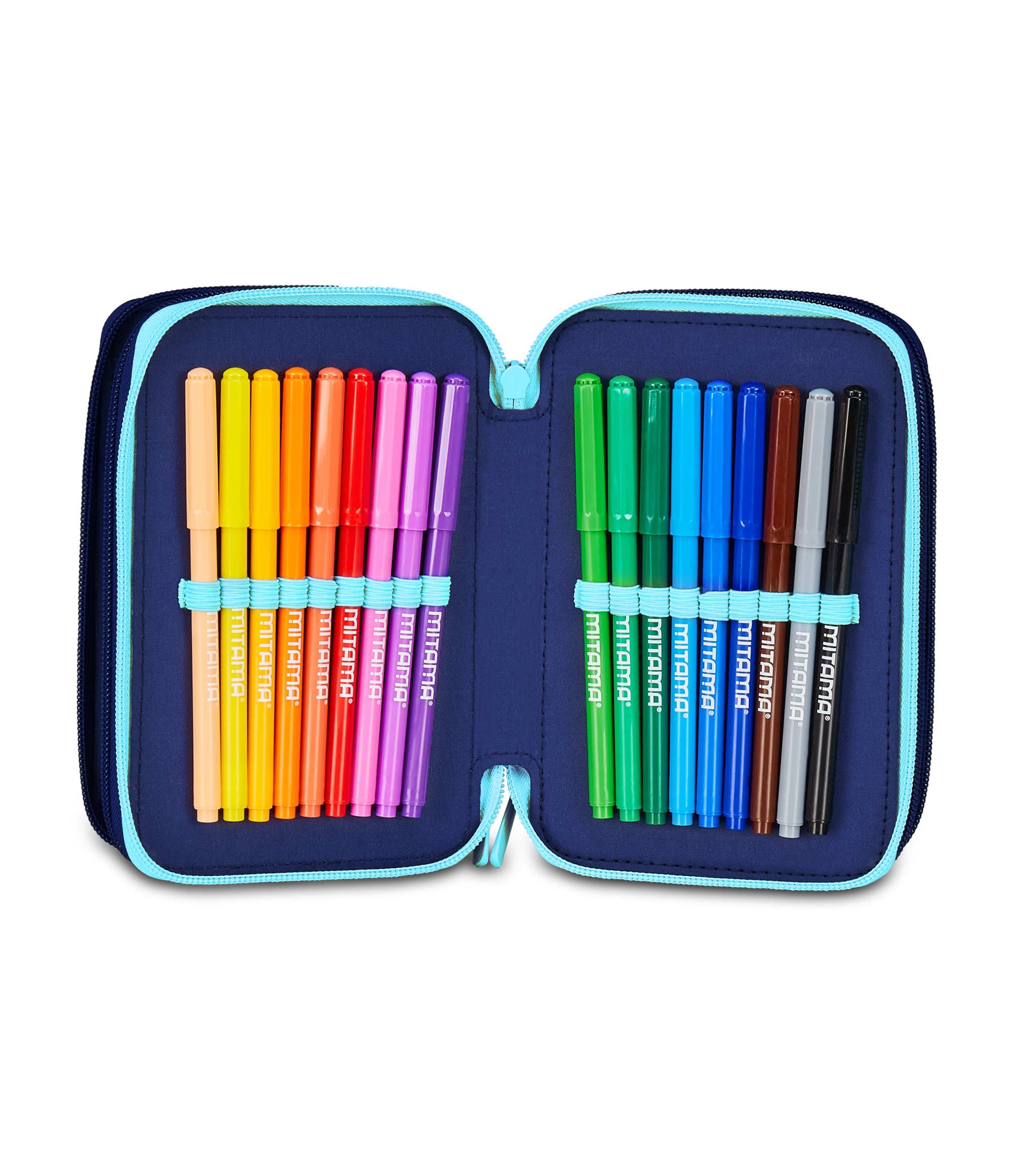 Seven Estuche Escolar Lilo & Stitch con 3 Cremalleras, Celeste y Rosa, portalápices Triple Compartimento con bolígrafos, lápices, Colores, Escuela Primaria, niña, Celeste E Rosa, Moderno