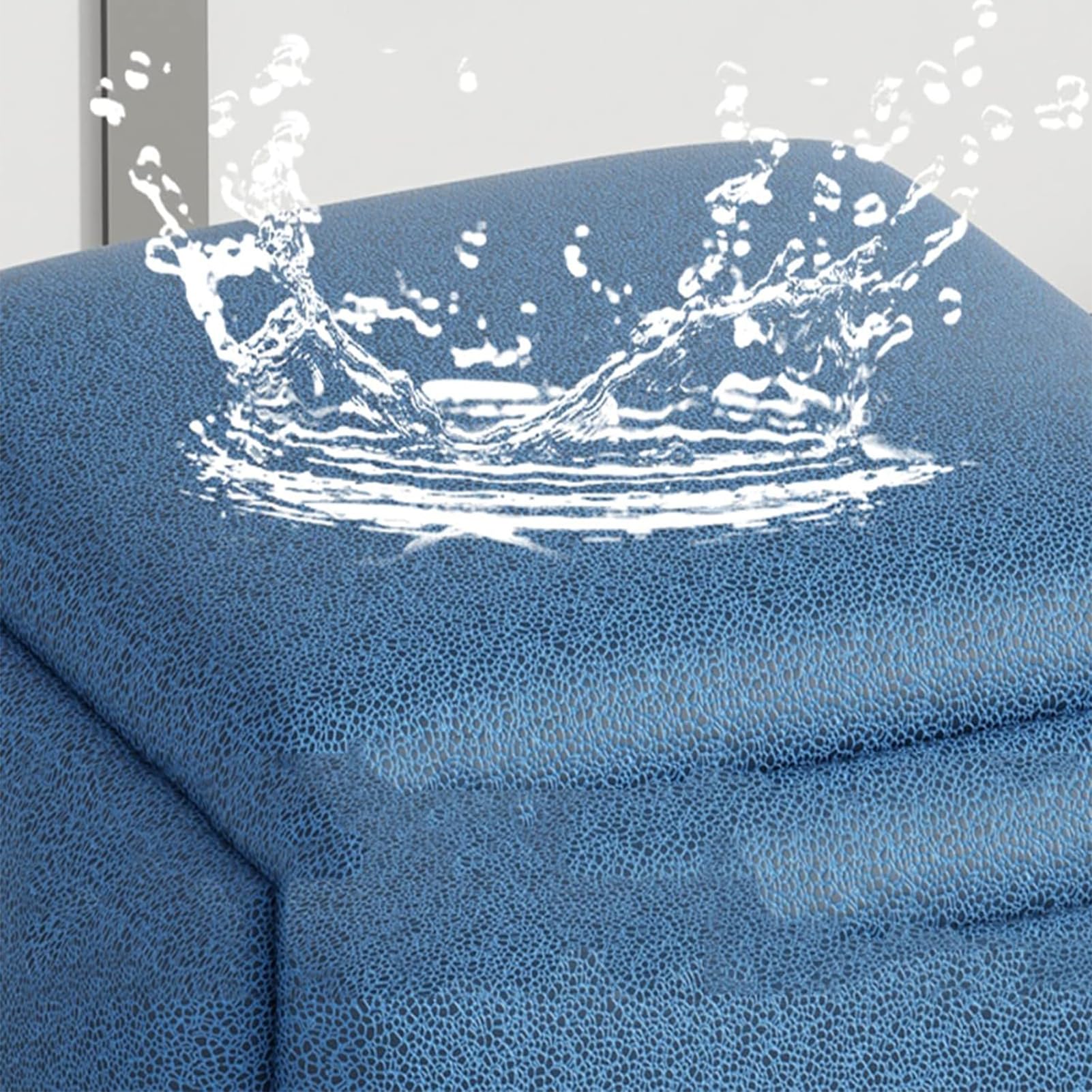 Pouf 5 in 1 con ruote, rivestimento e metallo, 35 x 35 x 35 cm, sgabello cubo versatile per divano, soggiorno e posti a sedere extra