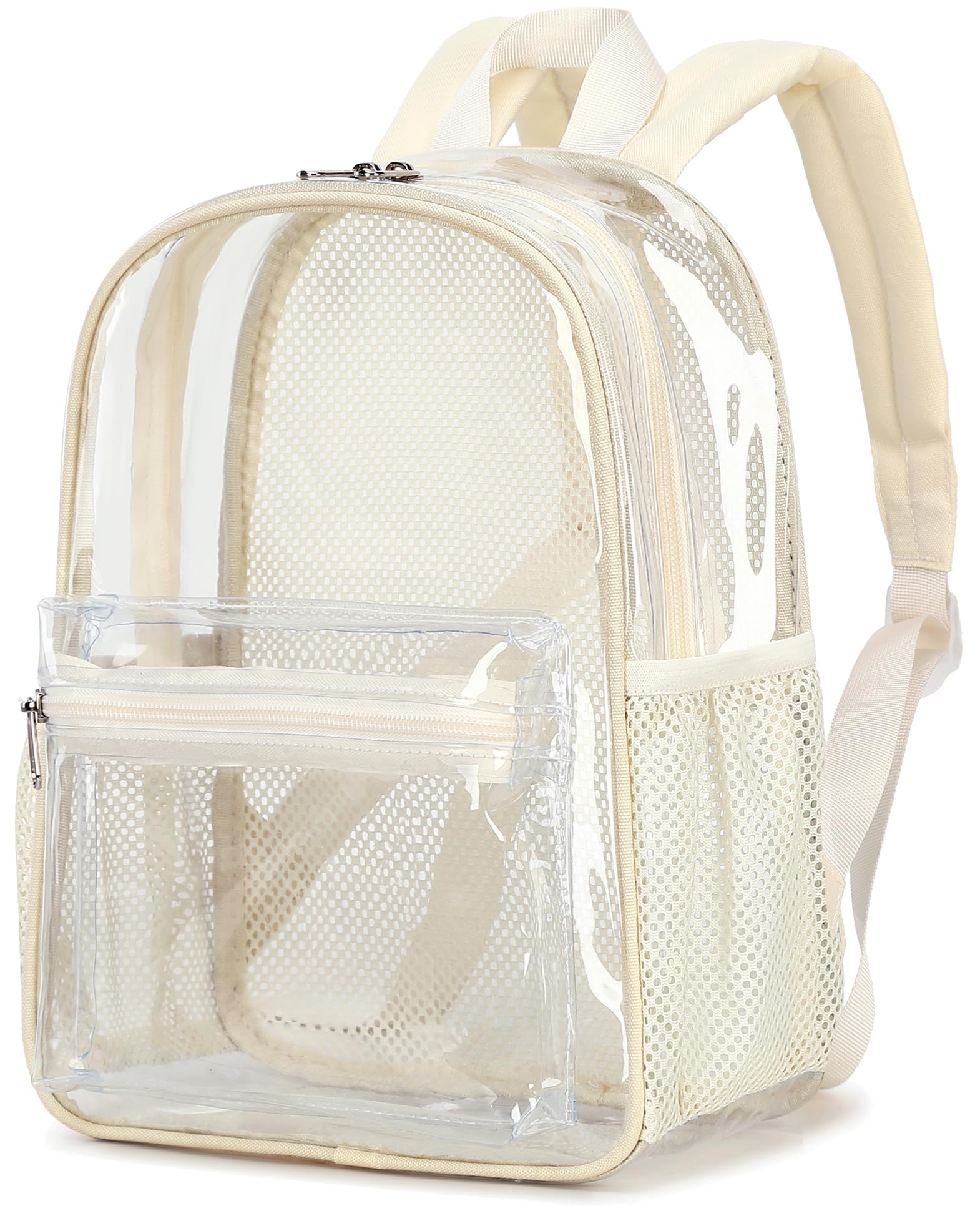 BTOOPClear Mini Backpack Lightweight See Through Bookbag Small Transparent Bag for School Work Sports Stadium Security