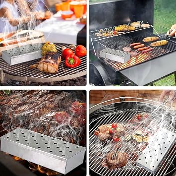 Paslanmaz Çelik Talaş Tütsüleme Kutusu Mangal BBQ