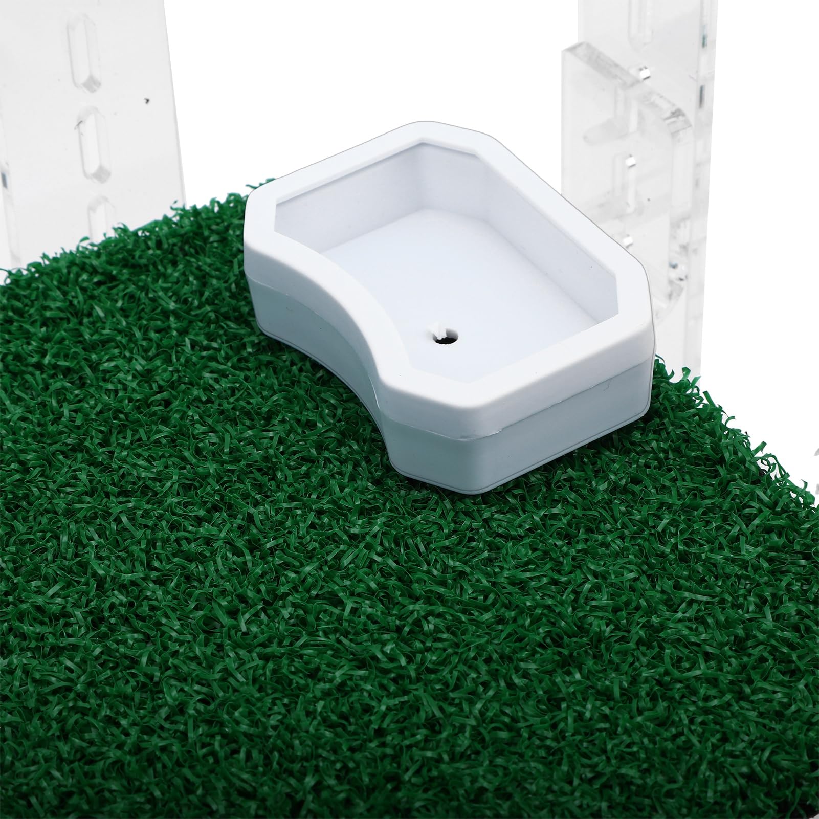 Asixxsix Piattaforma per Basking per Tartarughe, Piattaforma per Basking in Erba Artificiale Regolabile Antiscivolo per Tartarughe Acquatiche, Bacino per in Acrilico con Tappetino per Erba