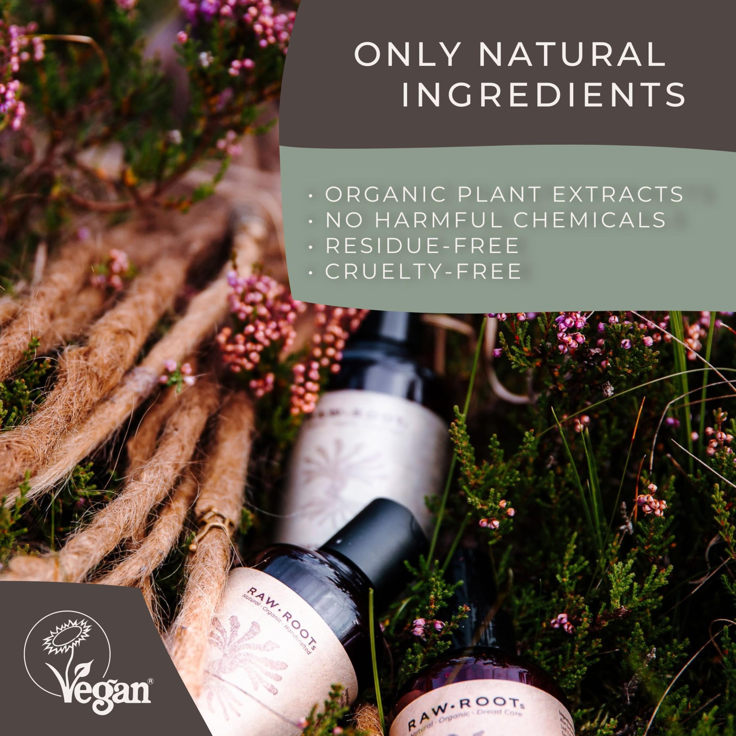 RAW ROOTs | Dreadlocks Exclusives Dry Locks & Scalp Care Kit | Das Ultimative Dreads Pflege Kit | Naturkosmetik Vegan Nachhaltig | Hydrating Oil & Shampoo Aloe Manuka Gel & Rescue Tonic