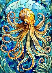 sutinban Quebra-Cabeça De Polvo Com Vitral, 1000 Peças, Quebra-Cabeça De 1000 Peças Para Adultos, O Quebra-Cabeça Mais Legal Para Amantes De Criaturas Marinhas, Ótimo Presente Para A Família, 27,5'