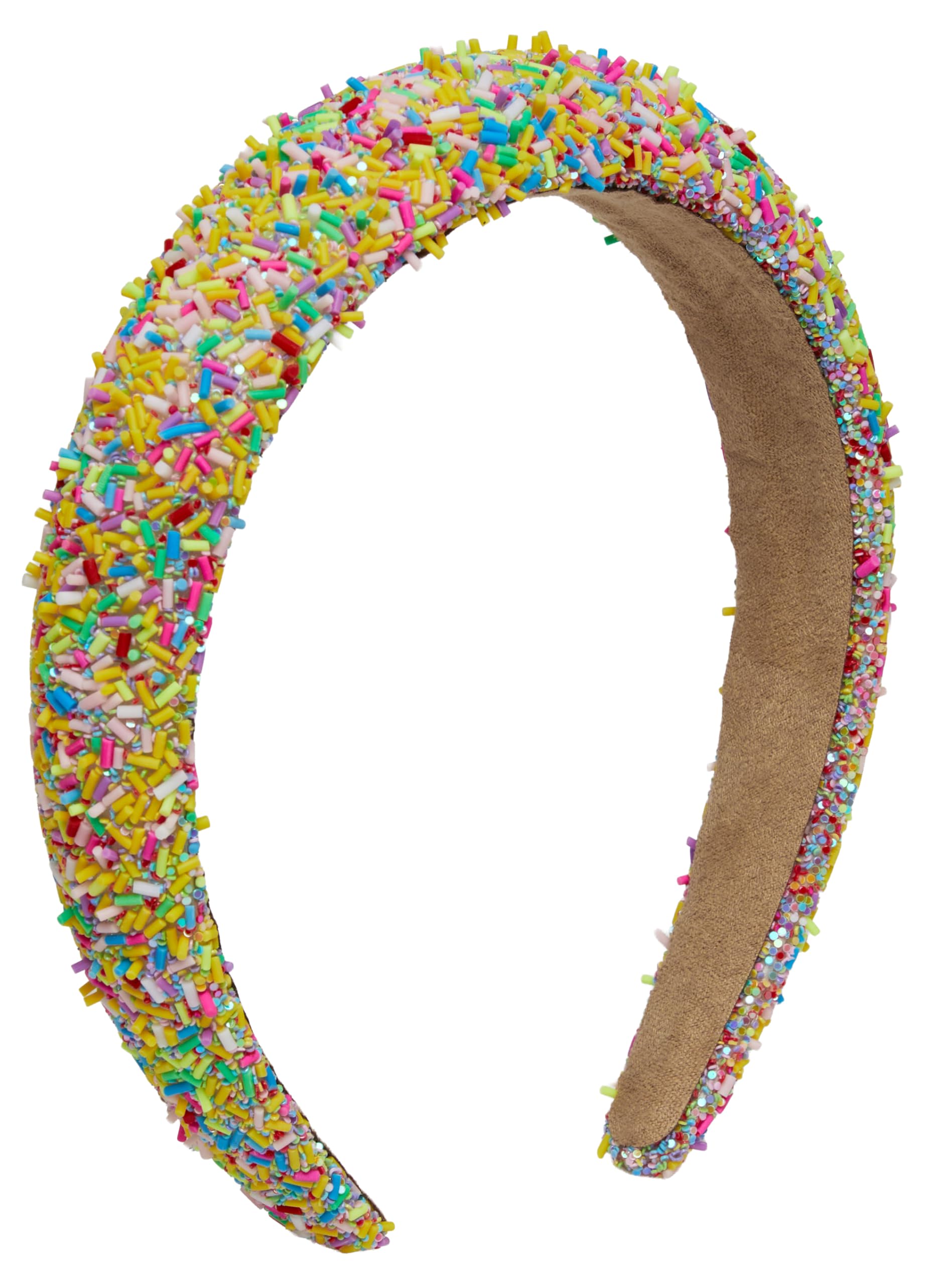 Funky Junque Confetti Sprinkle Headband for Girls, Colorful Sparkly Hair Accessory for Kids, Toddlers, and Tweens Ages 4-12, Soft Non-Slip Party