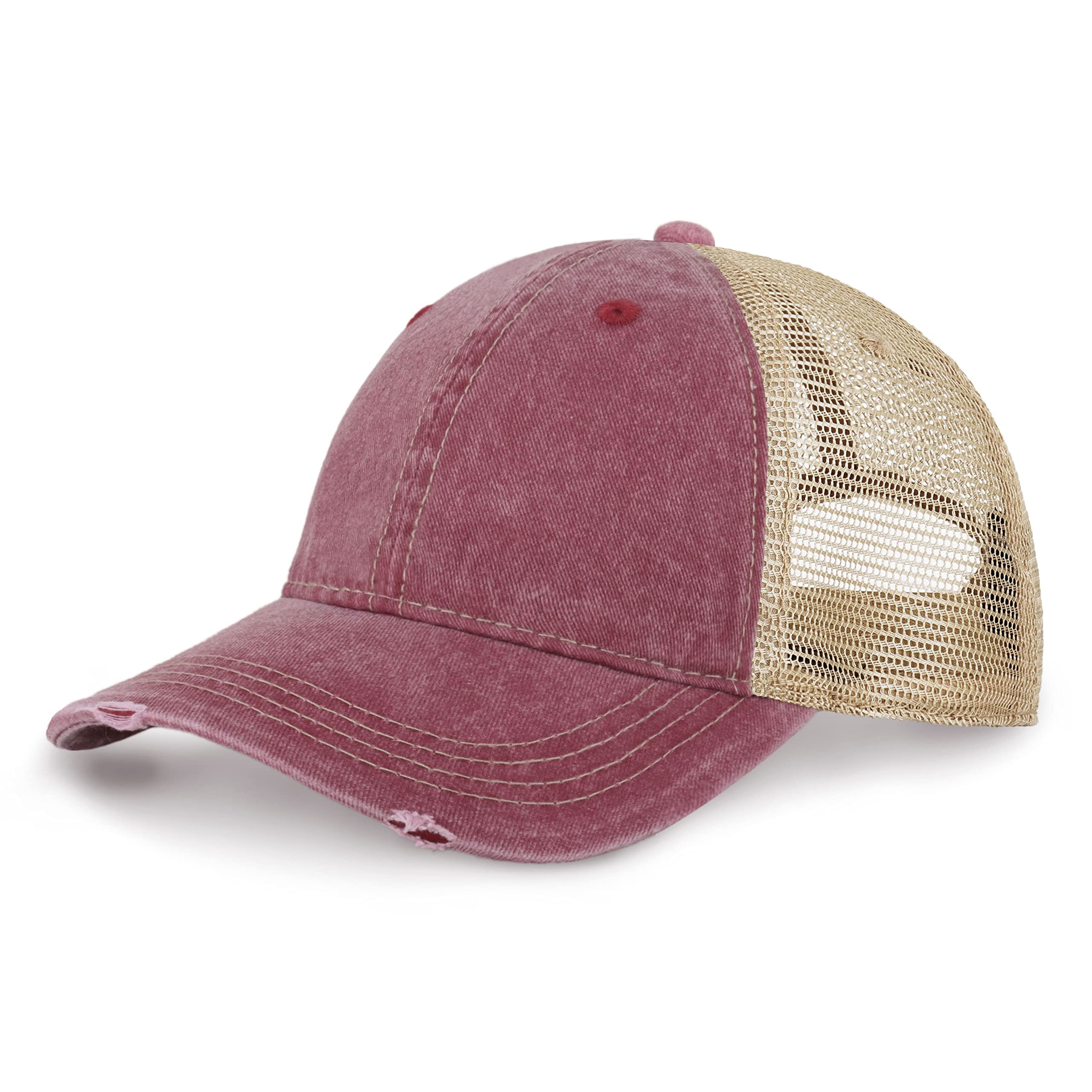 CHOK.LIDS Gorra Trucker Lavada de Primera Calidad Sin Estructura con Tinte de Pigmento Ajustable Exteriores