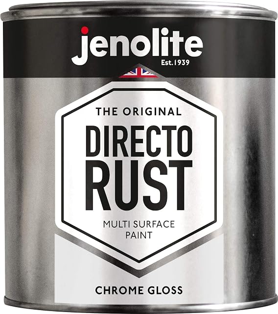 JENOLITE Directorust Chrome Paint | Apply Direct to Rust | Primer, Undercoat and Topcoat | Gloss | 1 Litre