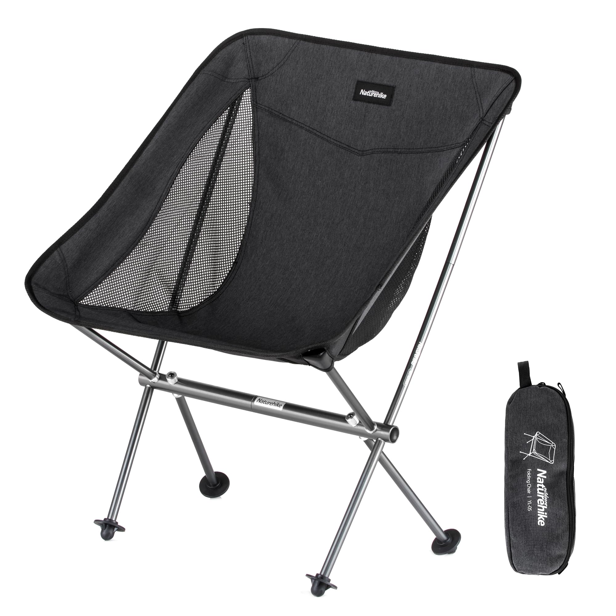 Naturehike Campingstuhl Faltbar 150 kg Tragbarer Faltstuhl Ultraleichter Packmaß Kleiner Klappstuhl mit Tragtasche Leichtgewichtiger Angelstuhl für Camping Picknic Outdoor Wandern
