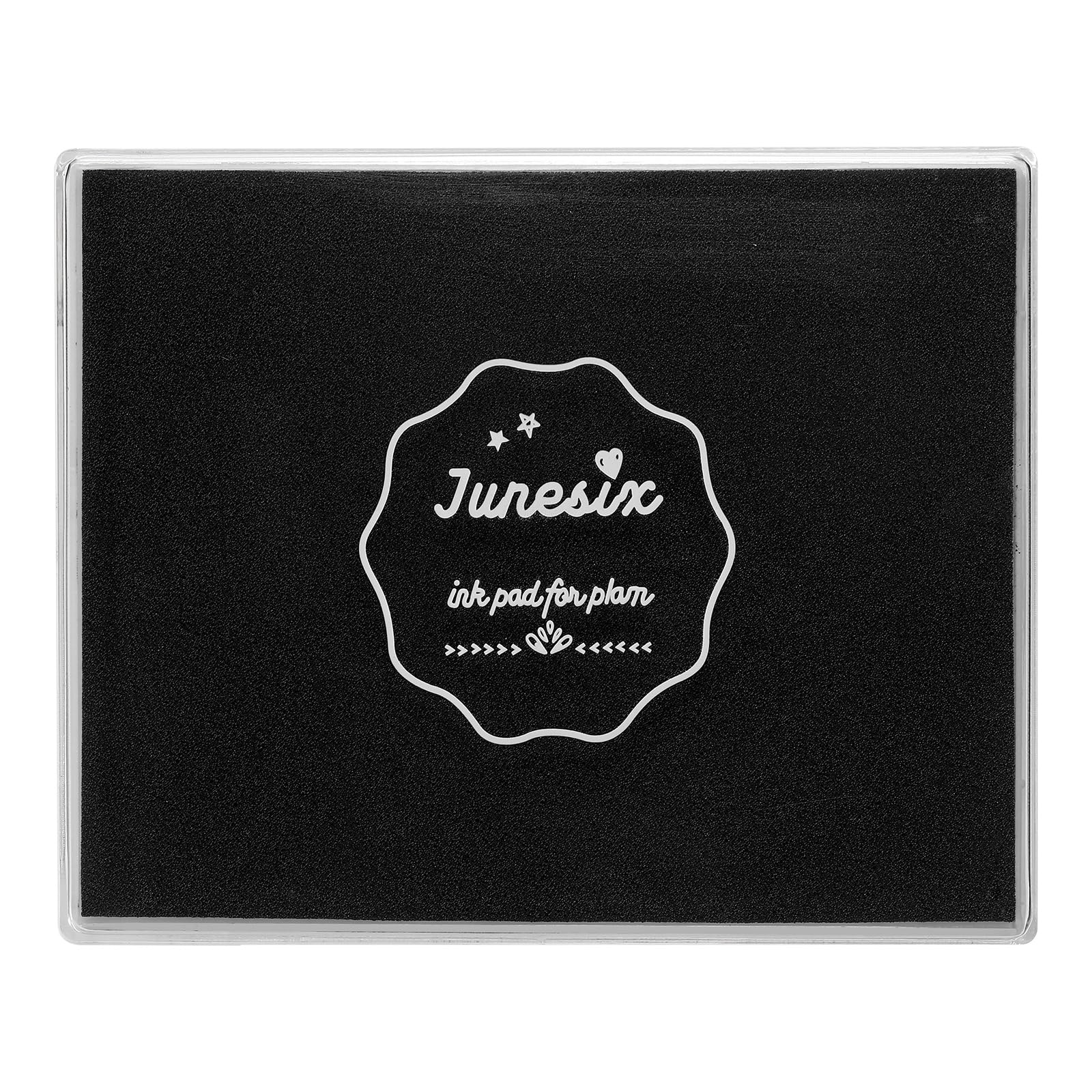 sourcing map Large Black Ink Pad, 3.9x4.7 Inch Washable Stamp Pad for Hand Footprint, Rubber Stamps, Scrapbooking, Art Crafts Making