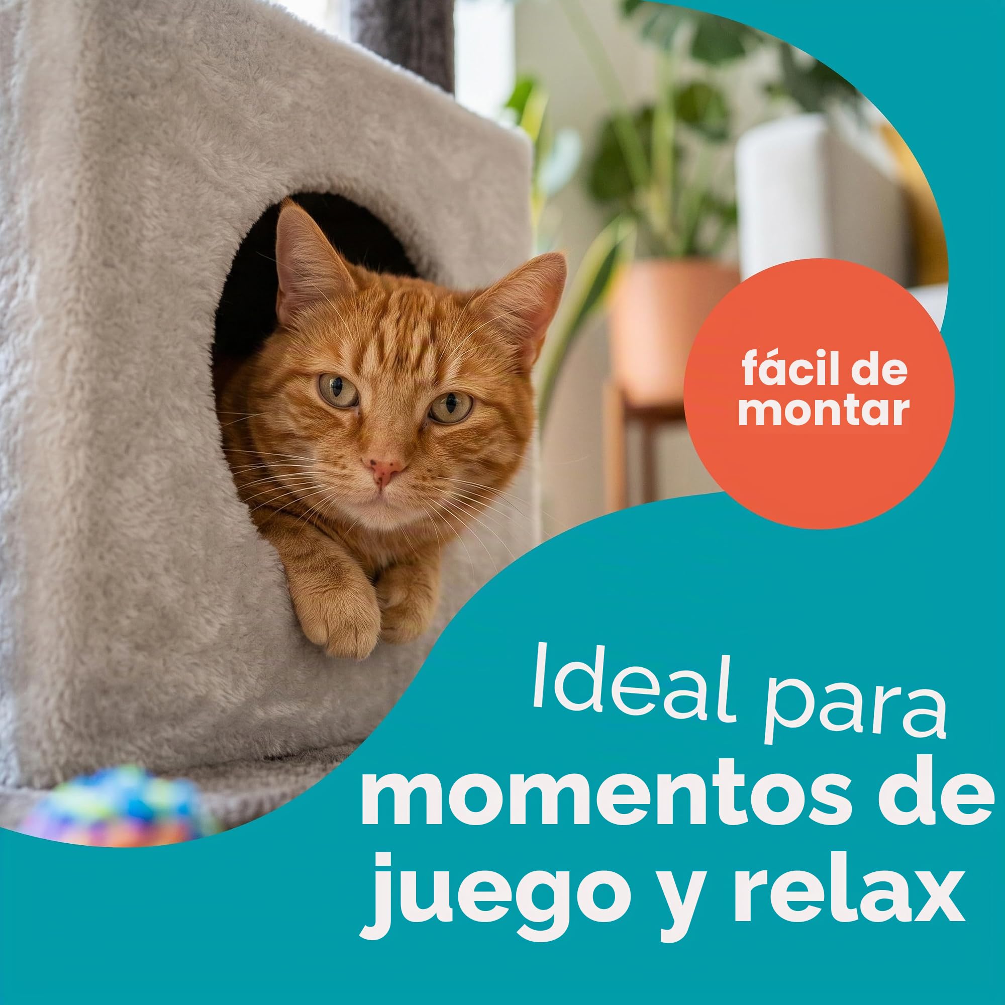 Aqpet Rascador XXL 140 cm de Cuerda de sisal con Doble caseta y Plataforma para el máximo Disfrute de su Gato