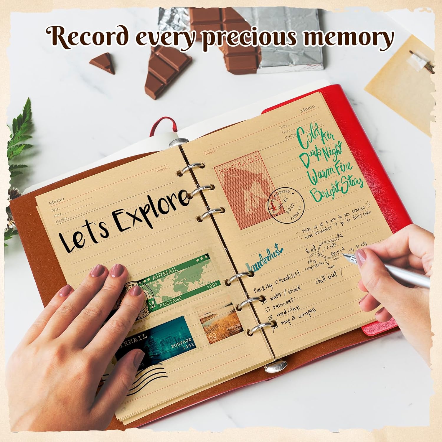 Yeaqee 10 Pack PU Leather Journal Notebook Refillable Travel Vintage Journal 6 Ring Binder Diary with Lined Pages Diary Daily Writing Notepad Gift for Women Girls Boys Classroom Reward, A6 7" x 5" - Image 6