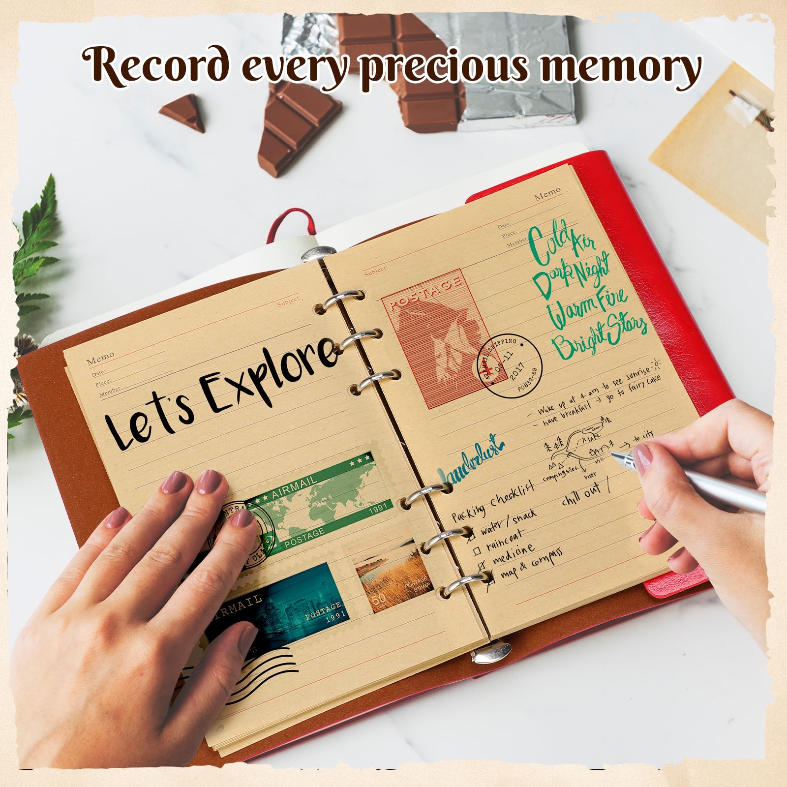 Yeaqee Lot de 10 carnets de voyage vintage rechargeables en cuir synthétique à 6 anneaux avec pages lignées - Bloc-notes d'écriture quotidien - Cadeau pour femme, fille, garçon, récompense en salle de
