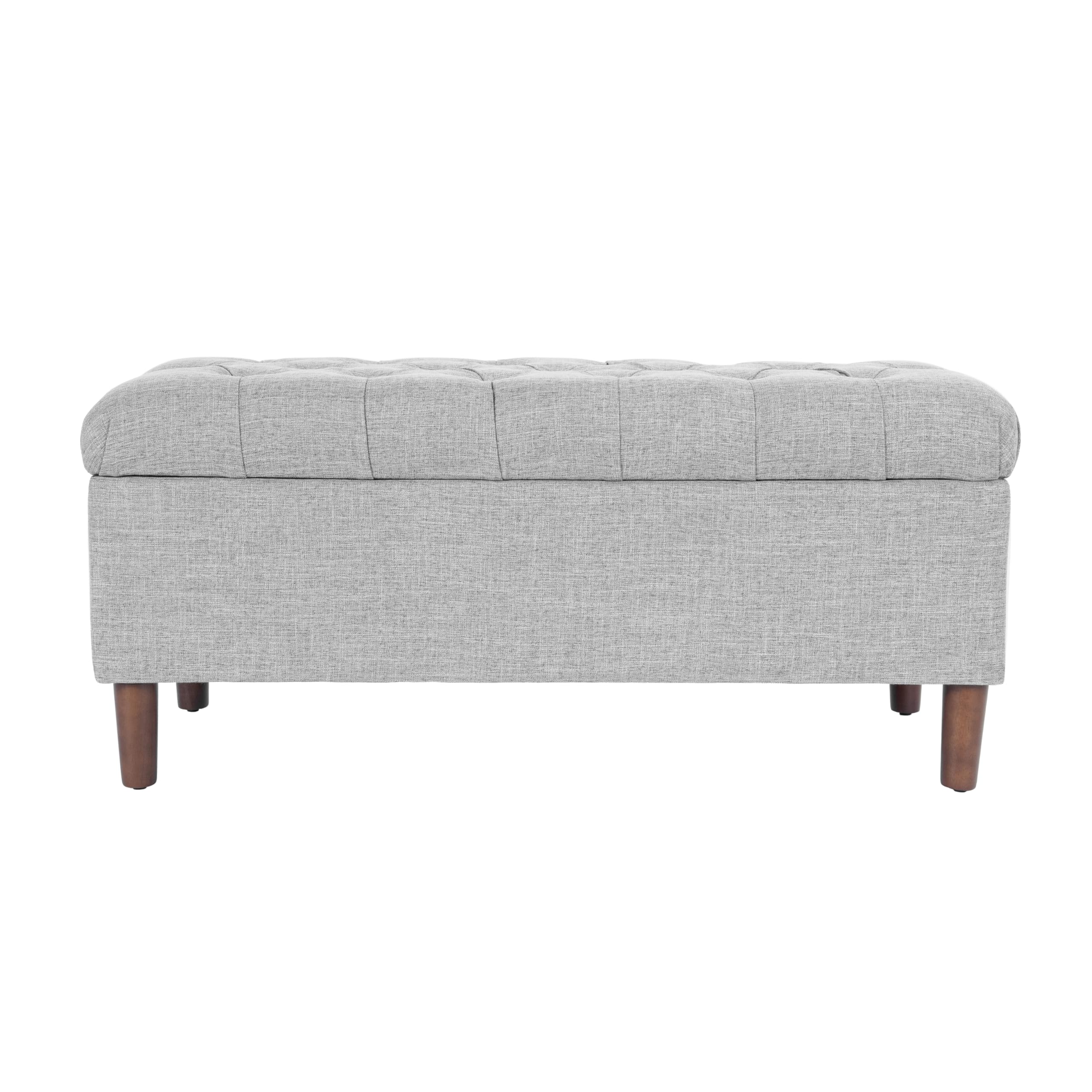 Homepop Ainsley gray woven storage ottoman