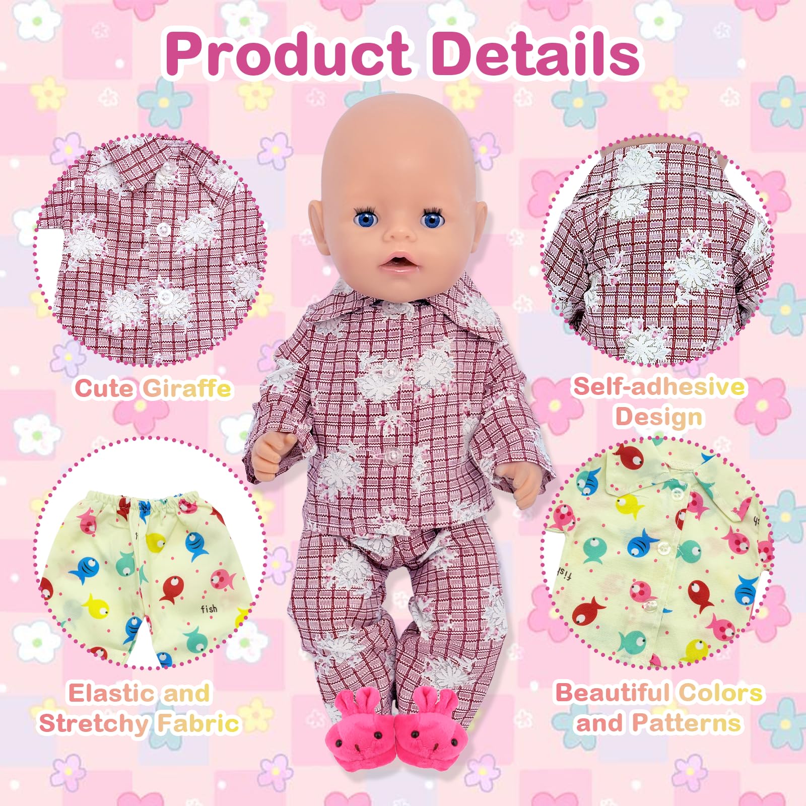 5 Pcs Doll Clothes Compatible with 14-18 inch New Born Baby Dolls - Image 3