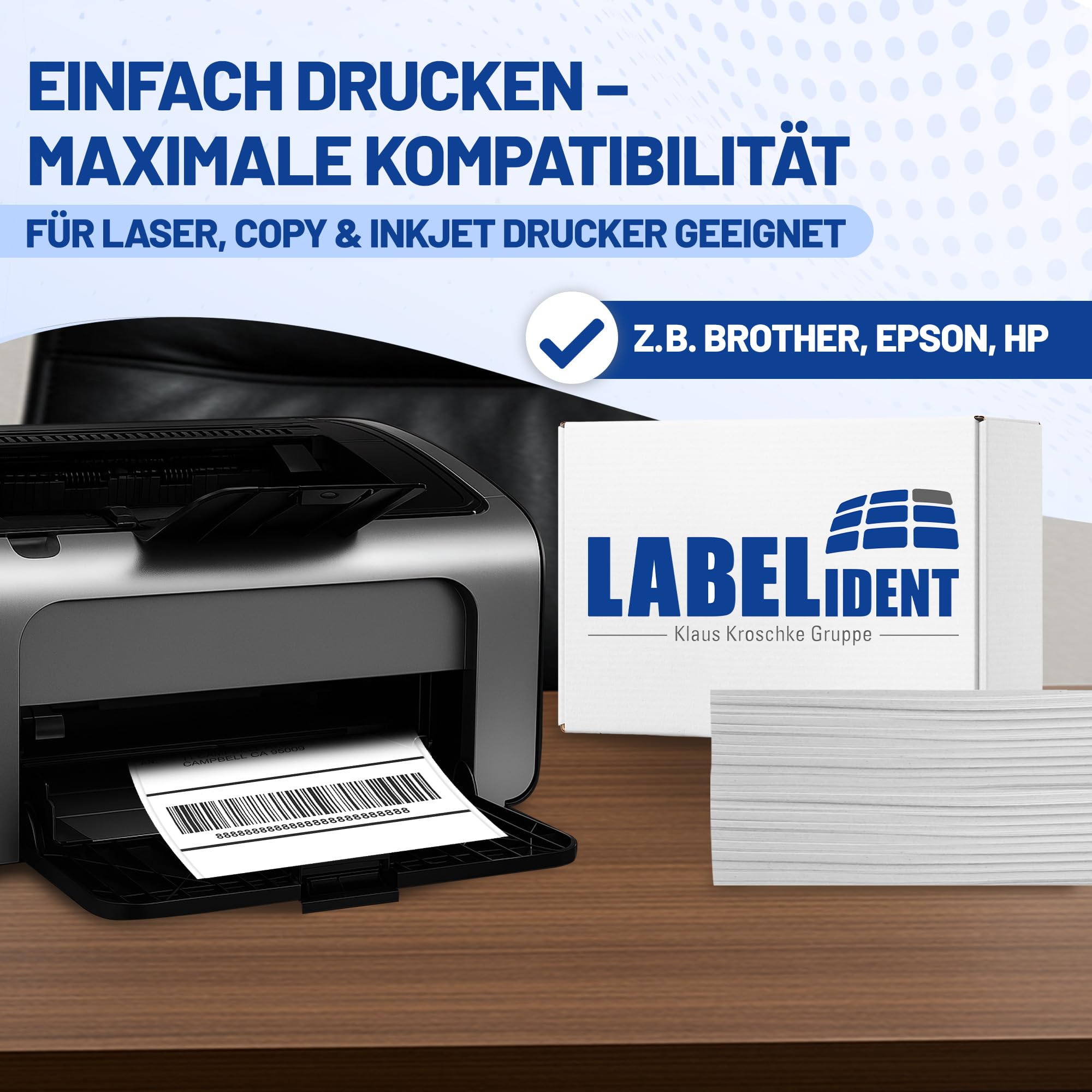 Labelident Étiquettes d'expédition A5 autocollantes 210 x 148 mm blanches 1 000 pièces papier pour DHL DPD Fedex GLS Hermes