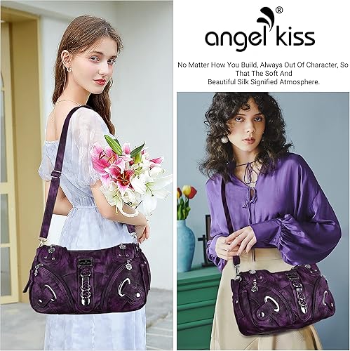 Miniatura 7 de Bolso de mano Hobo para mujer Bolso de mano amplio Múltiples bolsillos para mujeres urbanas a la moda de PU