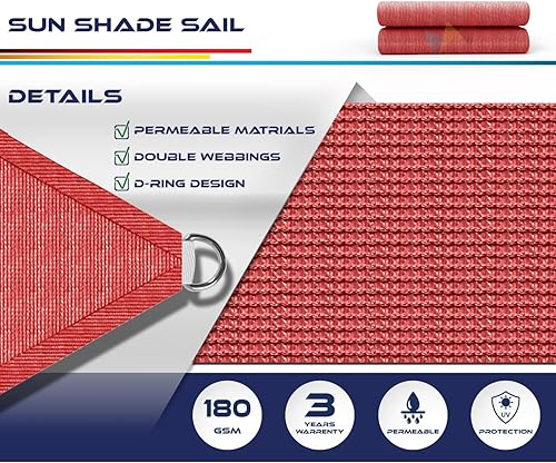 Miniatura 3 de Toldo de tela que bloquea el sol y los rayos UV dando sombra, en forma de triangulo azul y de 12 x 12 x 12 pulgadas. Para Jardín, personalizado,