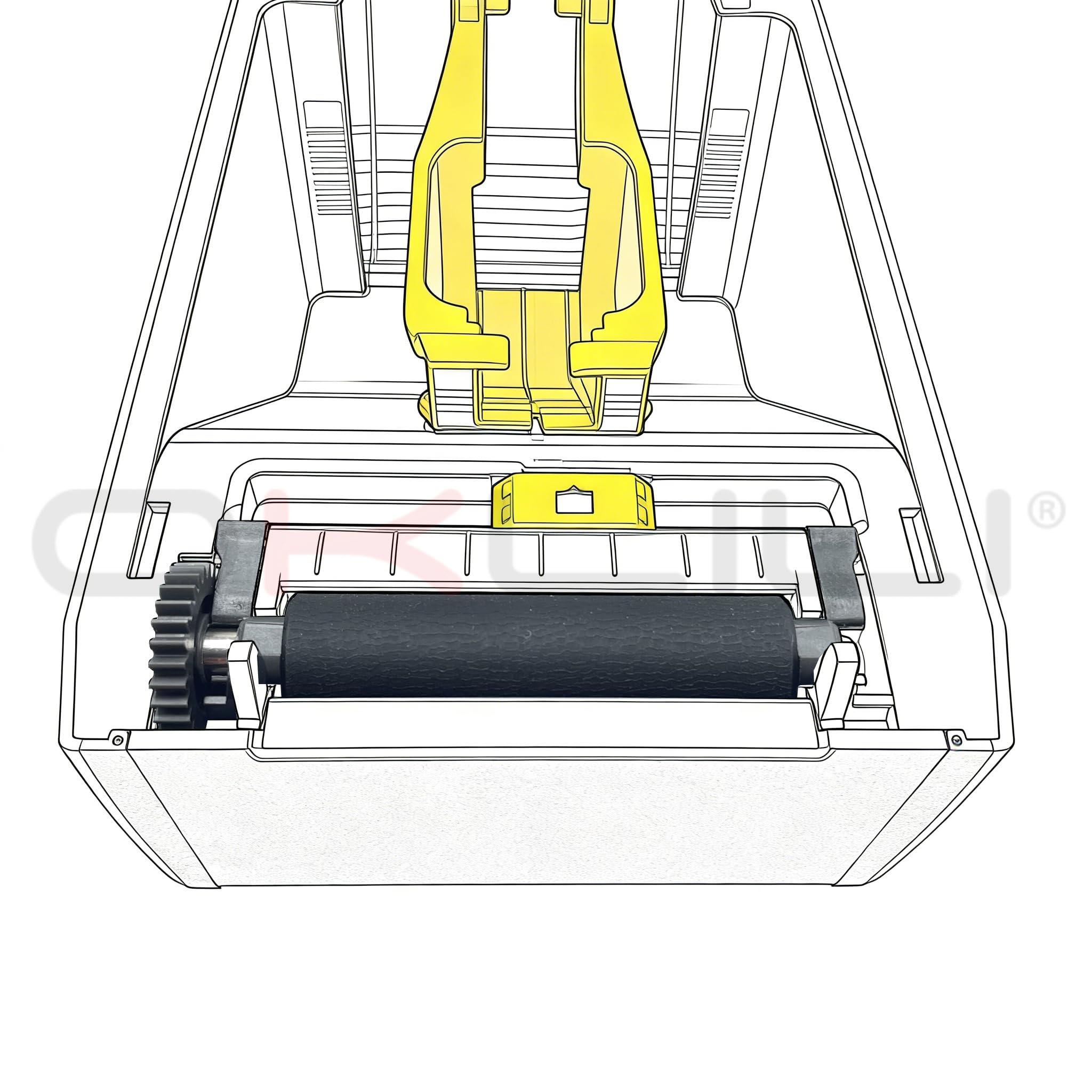 Rouleau de Plateau de Transfert d'alimentation avec kit d'engrenage Compatible avec Zebra ZD410 ZD410d ZD410d-HC ZD611D ZD411D ZD411 ZD611 P/N : P1079903-003
