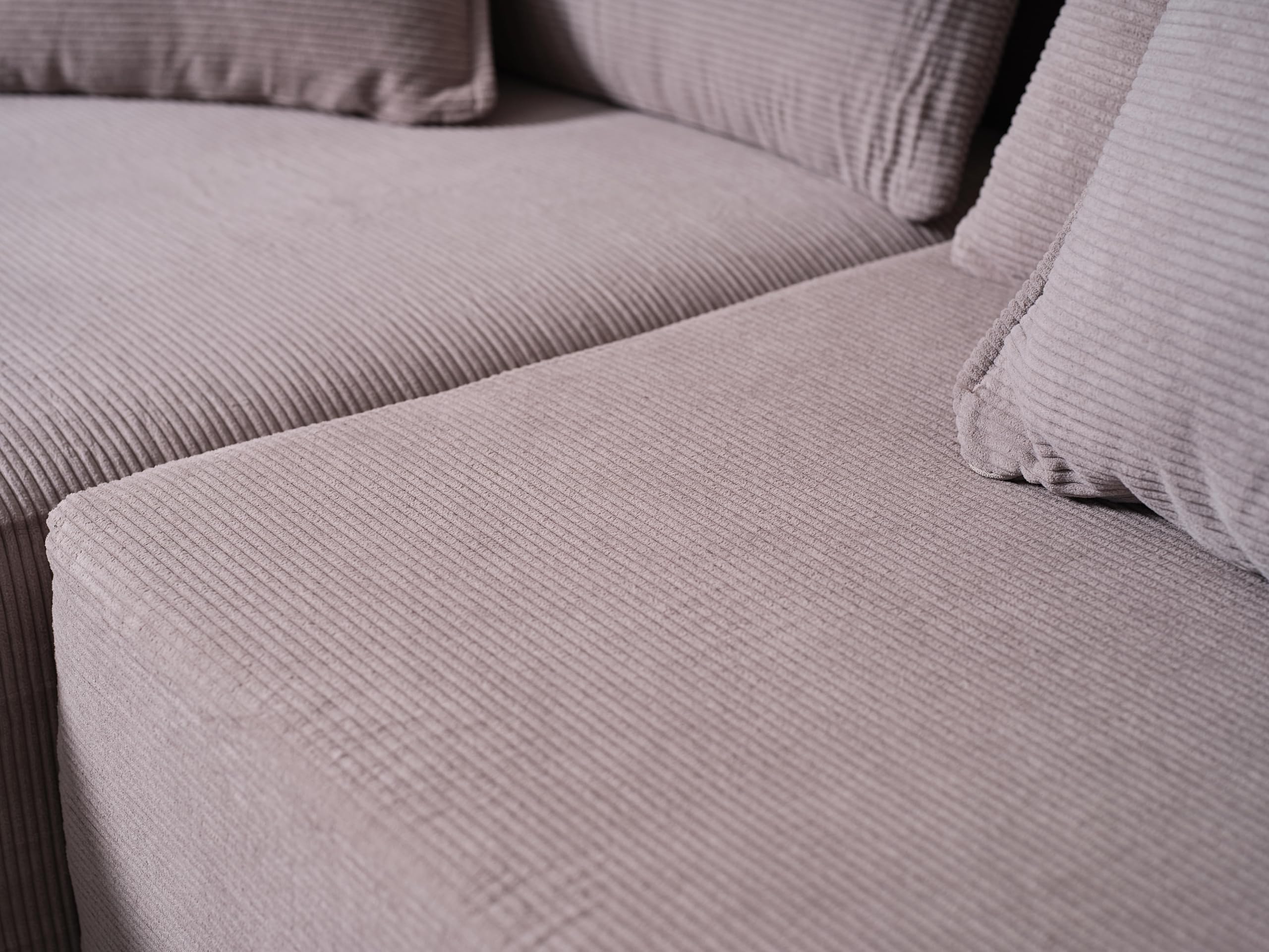 Divano Chic Modular Chaiselongue Moderno in Schiuma Compressa Spedizione Scatola Senza Montaggio (Velluto Grigio Chiaro, Chaiselongue Sinistra)