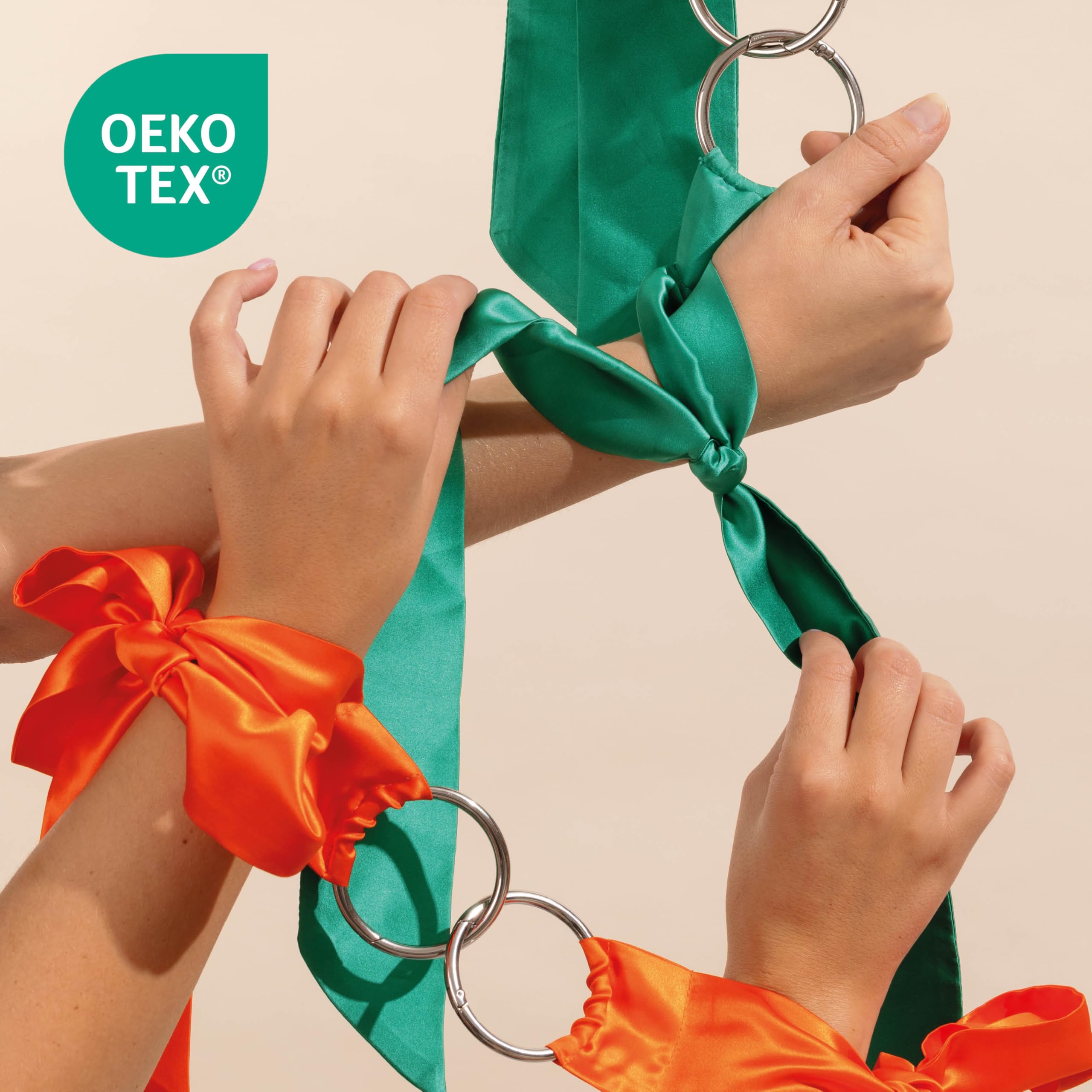 Menottes en Soie pour Couples Anneaux Clipsables Vert