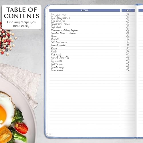 Miniatura 4 de Libro de recetas Legend  Libro de cocina familiar en blanco para escribir en tus propias recetas  Diario de cocina vacío  Cuaderno de cocina