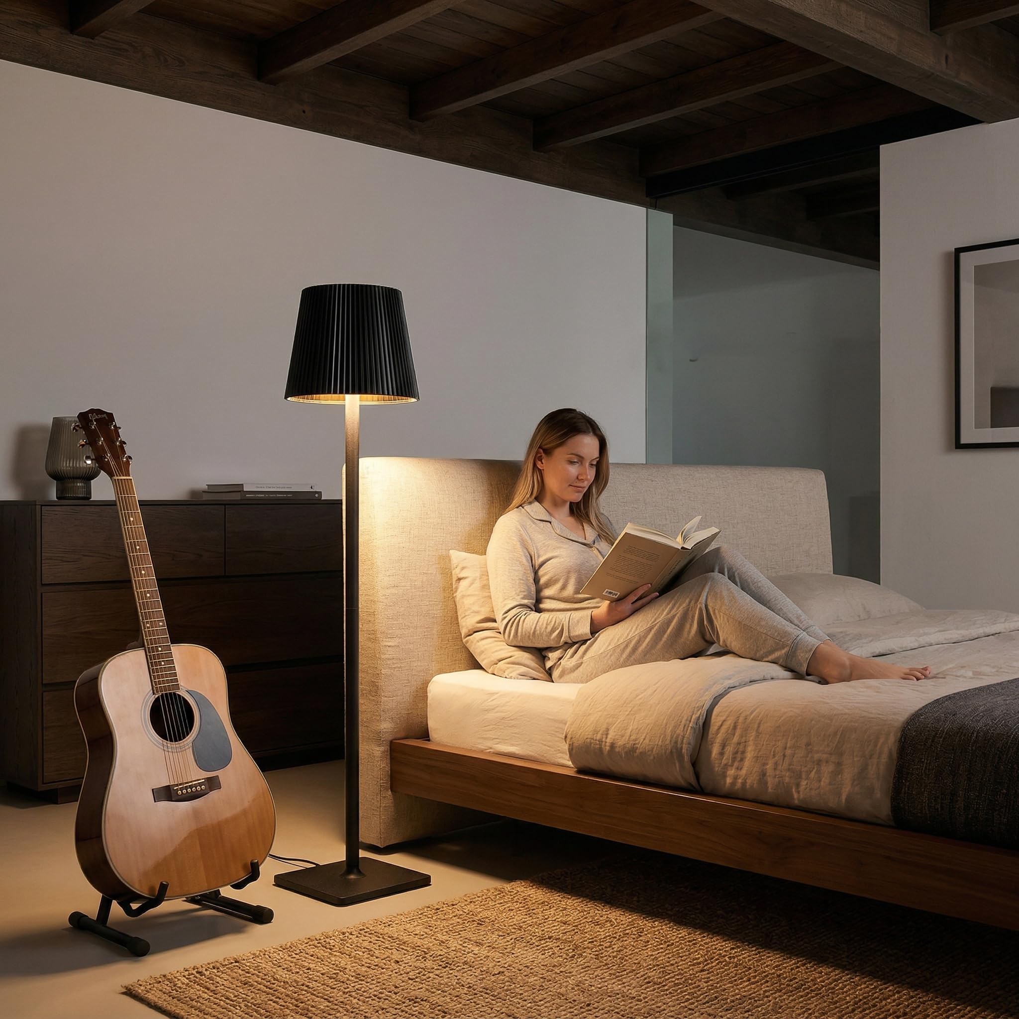 130 cm Stehlampe outdoor LED Tischleuchte für Außen & Innen - kabellose Stehleuchte mit Touchdimmer - dimmbare LED (inkl.) Stehlampe IP54 für Terrasse, Garten, Balkon & Wohnzimmer - schwarz