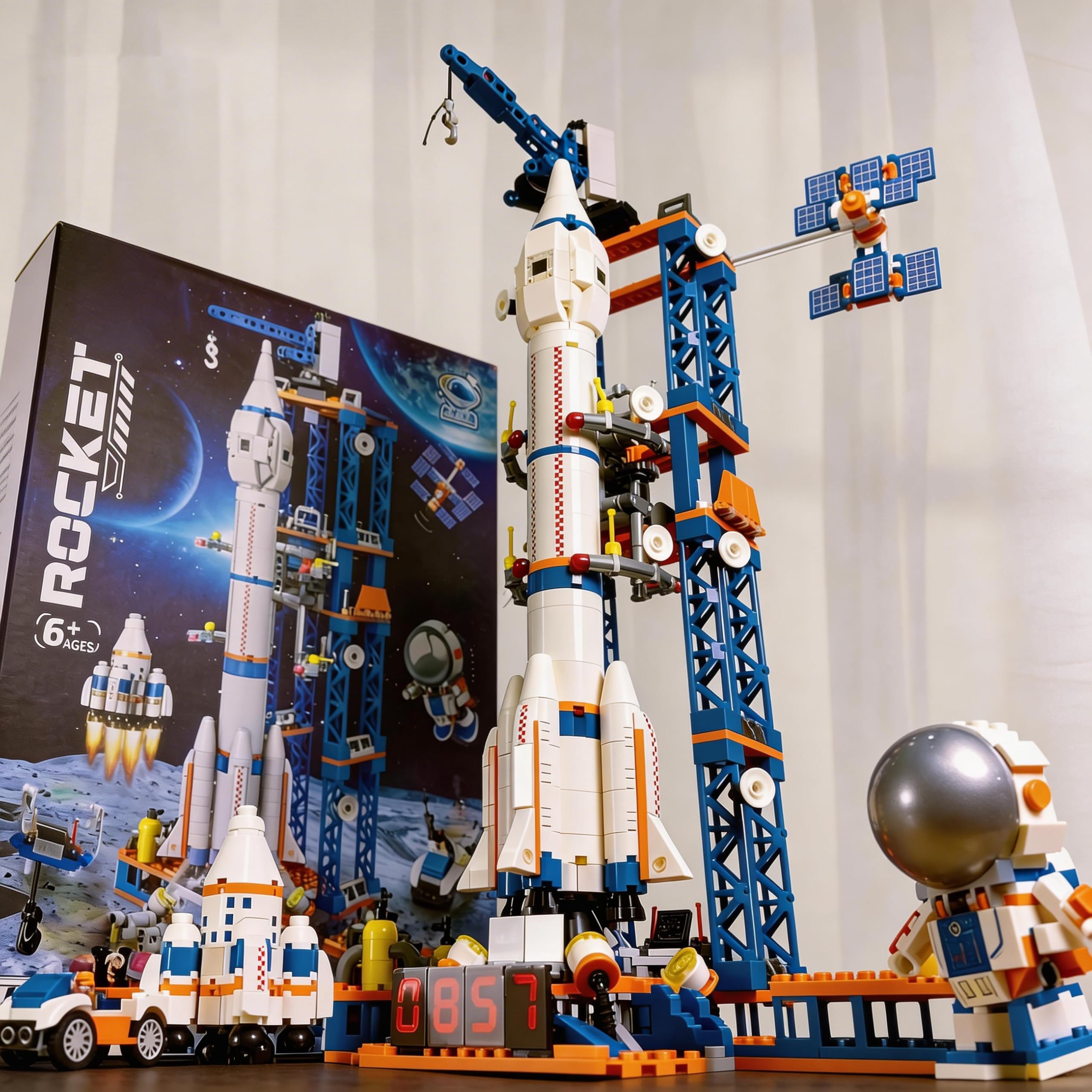 Kit di costruzione di razzi per bambini dai 6 ai 14 anni, giocattoli da costruzione di razzi spaziali, 1065 pezzi, navetta spaziale, collezione di modelli da esposizione, il miglior regalo