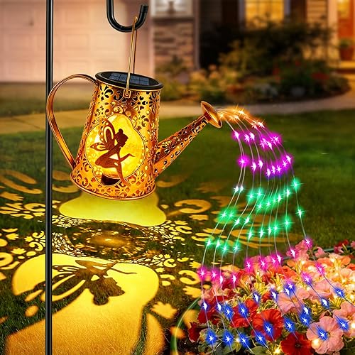 Miniatura 23 de Luces solares para regadera, regalos de colibrí para mujeres, mamá, abuela, cumpleaños, impermeable, decoración de jardín al aire libre, grandes