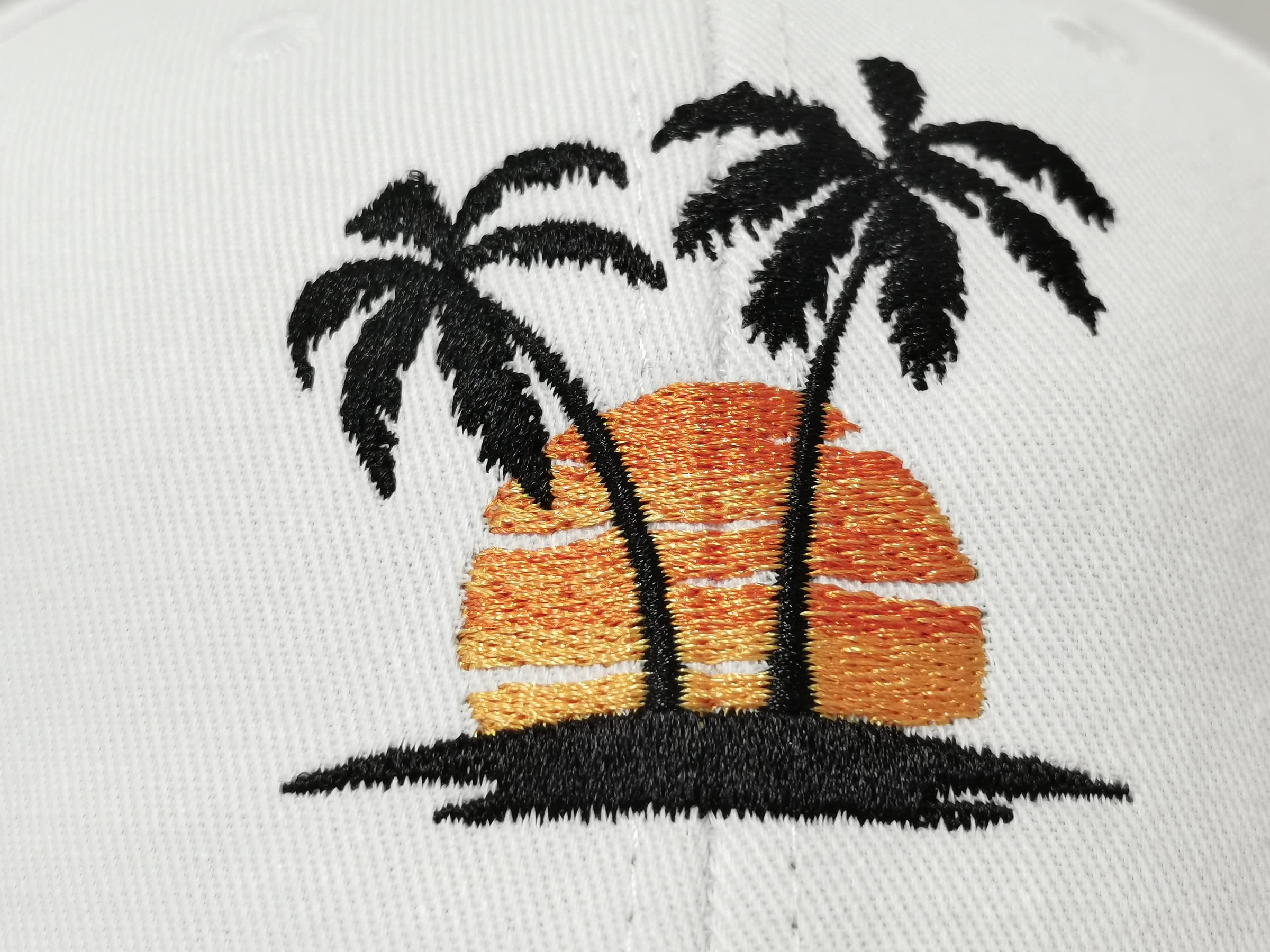 Sombreros de béisbol bordados con palmera para hombres y mujeres, Blanco (árbol negro) 3