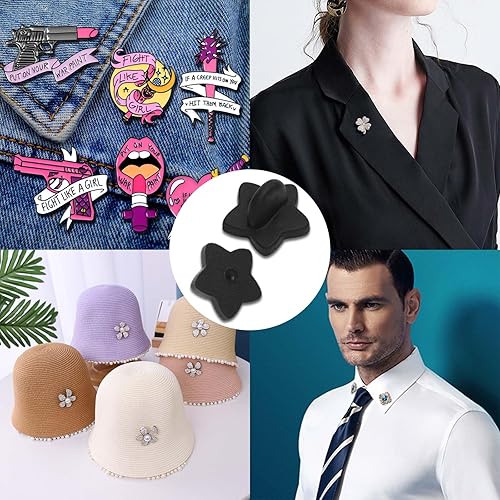 Miniatura 7 de 200 piezas de pasadores de goma de PVC, pines de solapa, parte trasera de pin de seguridad para broche, corbata, sombrero, insignia, insignia