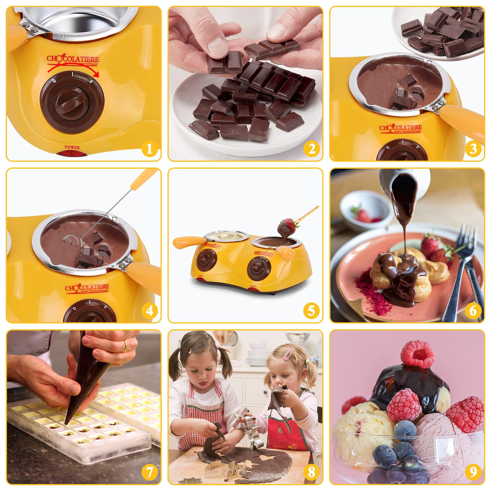 Dubbele Chocoladesmeltpot, Draagbare Mini Elektrische Smelter