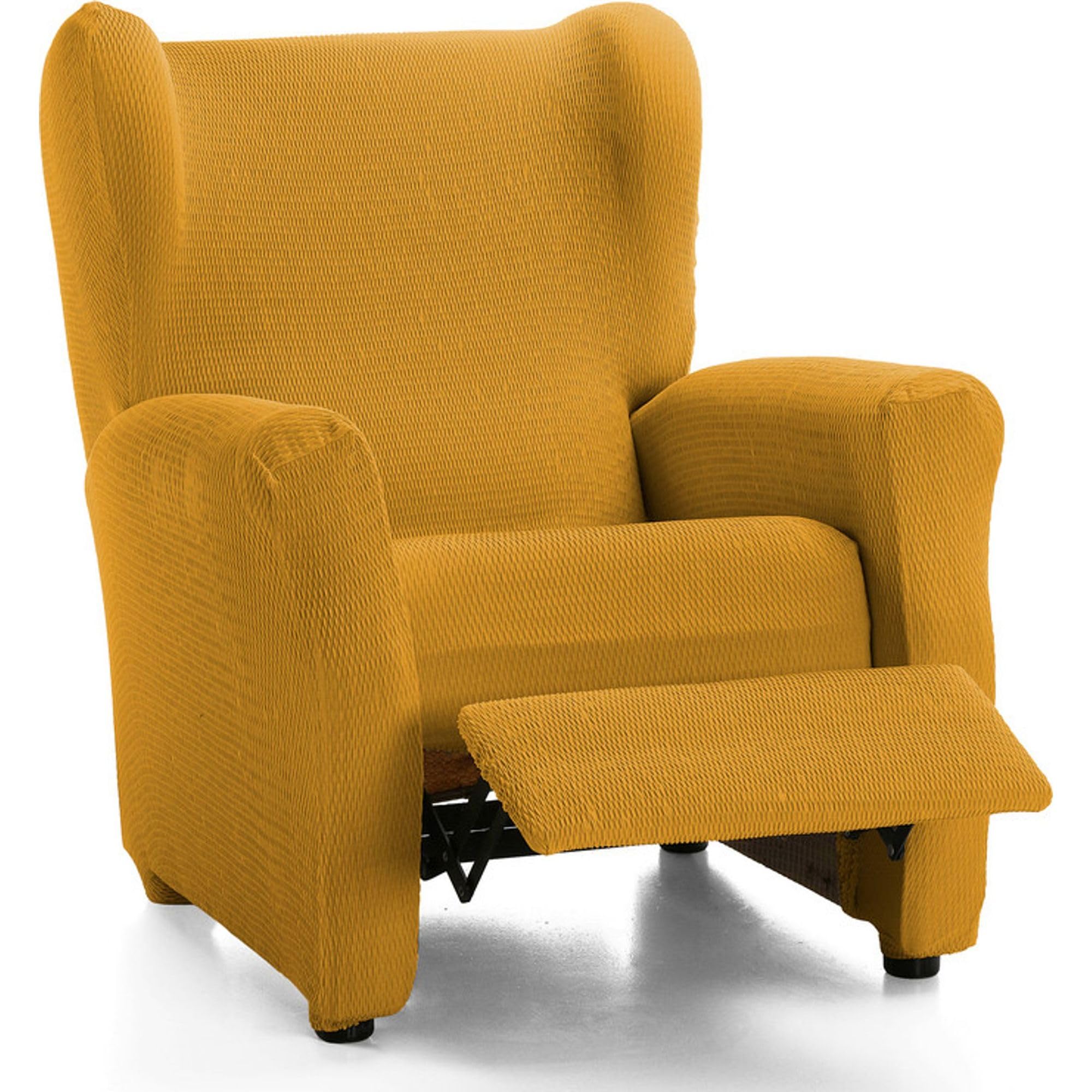 ECOMMERC3 100 Mustard Yellow Elastic Padded and Adjustable Recliner Chair Cover