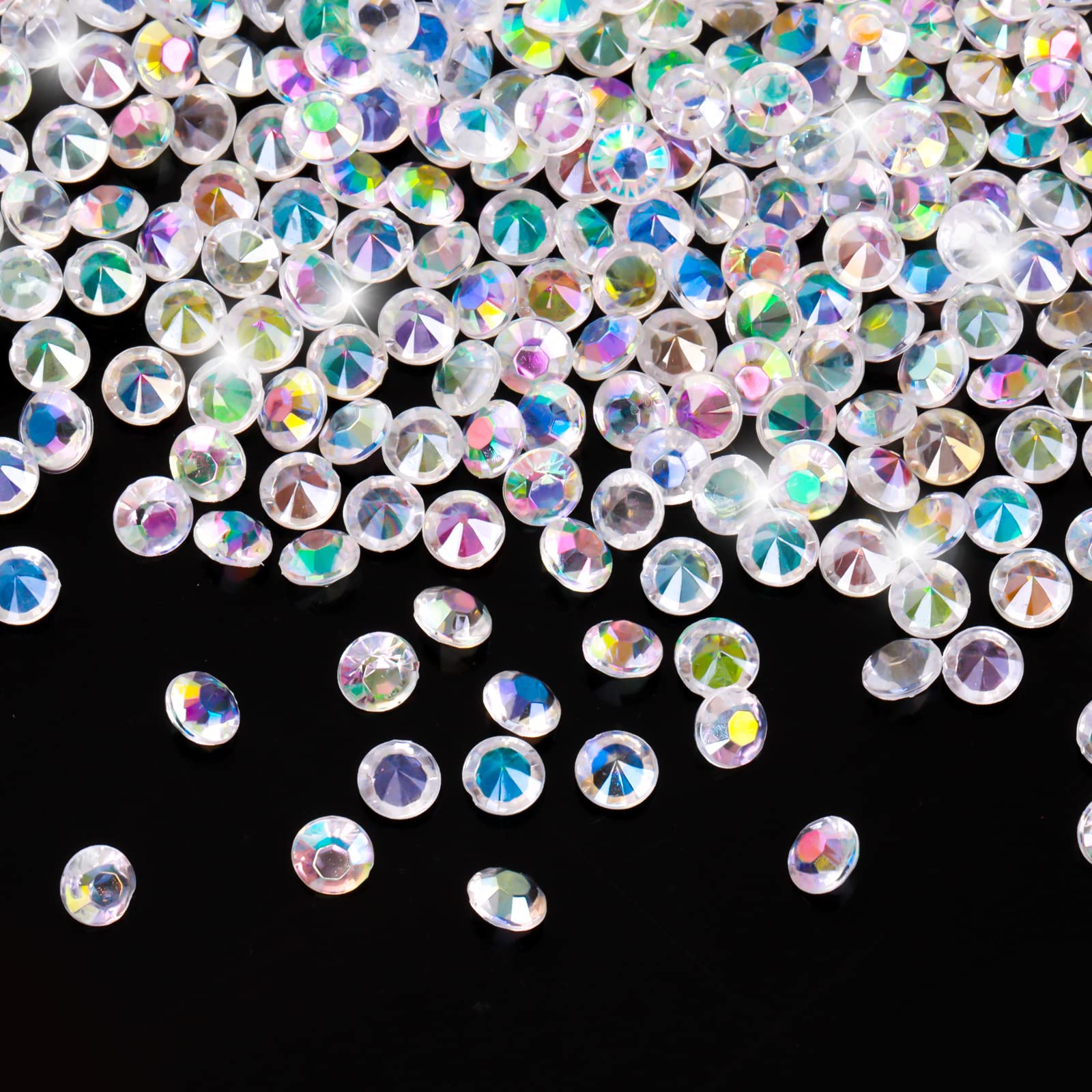 Prasacco 2000 Pieces 4.5mm Clear Wedding Table Scatter Crystals, Acrylic Clear Diamond Rhinestones Vase Fillers Bling Diamond Glass Beads for Vase Filler Christmas Wedding Birthday Party Decoration