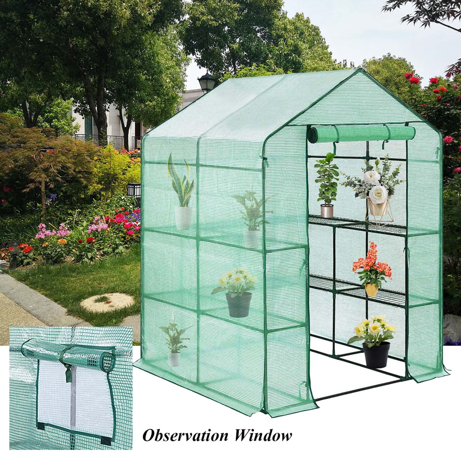 YSUEFIJO Invernaderos Huerto Grandes, Invernadero Jardin Exterior, Invernadero Tunel con Puerta, Invernadero de Lámina, Casa de Tomate, para Cultivo de Plantas Verduras