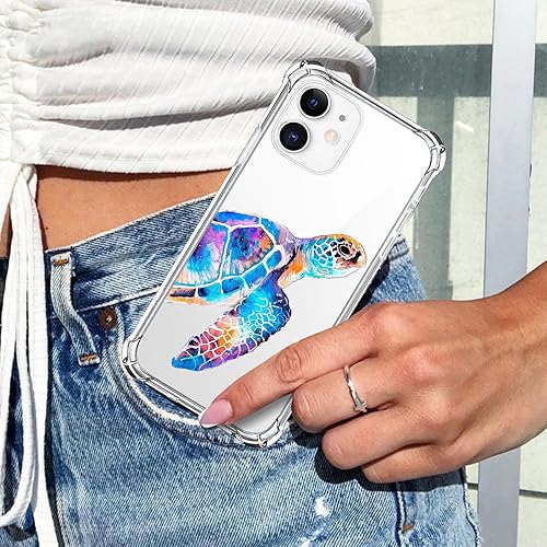 Miniatura 7 de LuGeKe Funda con estampado de tortugas marinas para iPhone 1212 Pro, pintura de acuarela, TPU suave, flexible, cuerpo completo, bolsa de aire, a