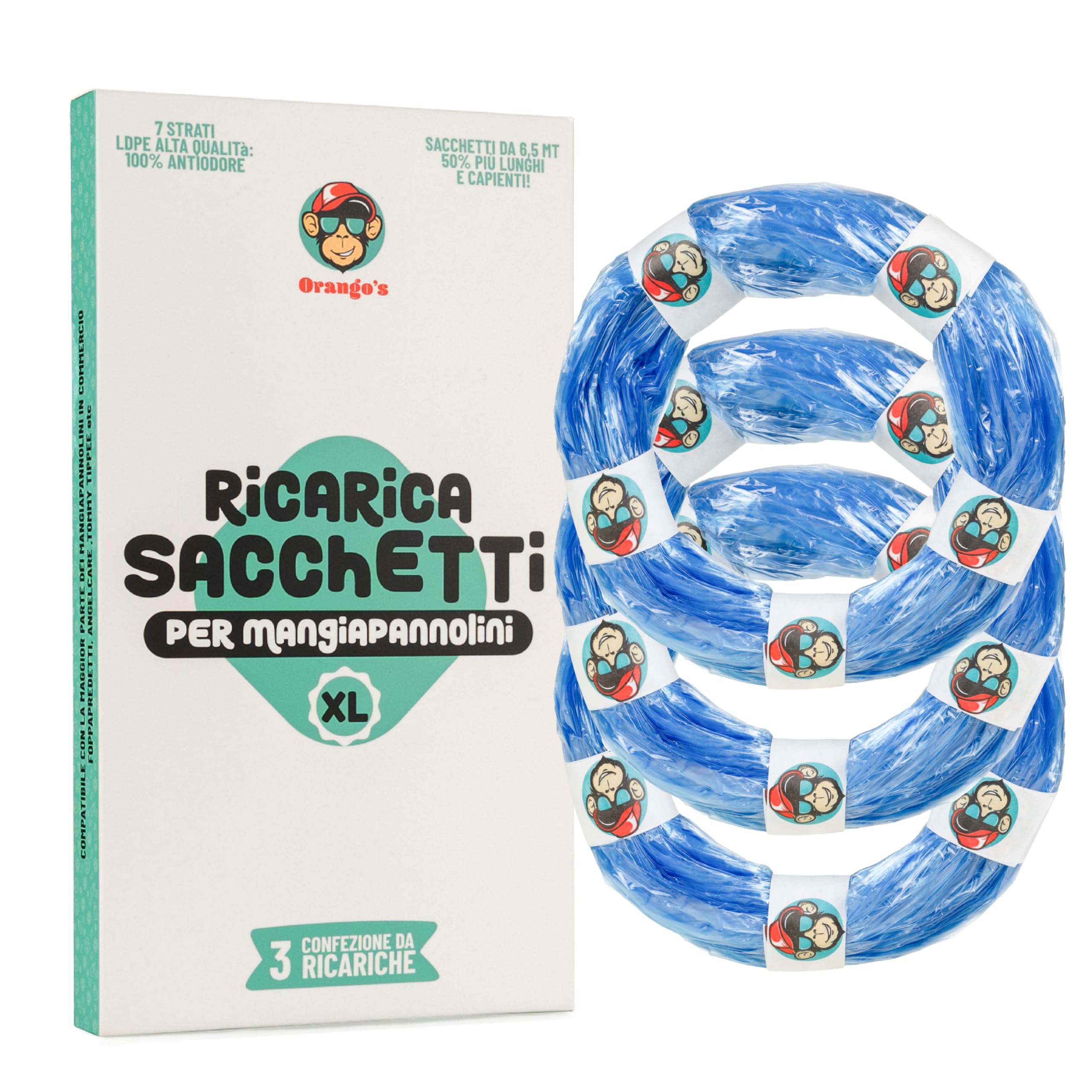 Orango's 3 Ricarica MangiaPannolini Universali, 7 Strati Anti Odore