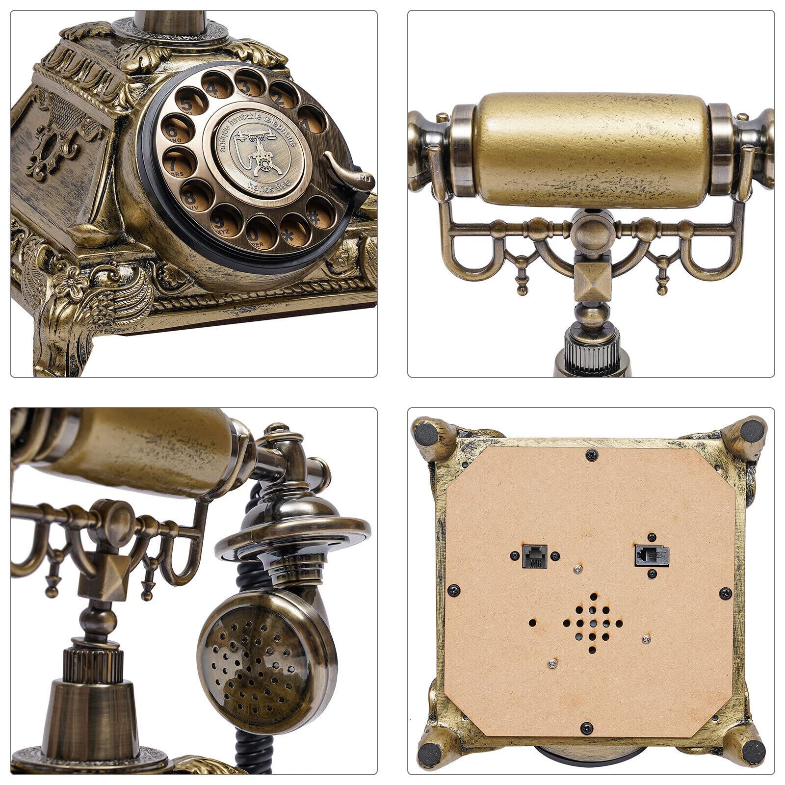 Teléfono Retro Antiguedades para Casa, Teléfono Antiguo, Teléfono Fijo con Dial para Teléfono Fijo, Mesa Retro para Oficina, Cafetería, Bar, Dormitorio, Decoración