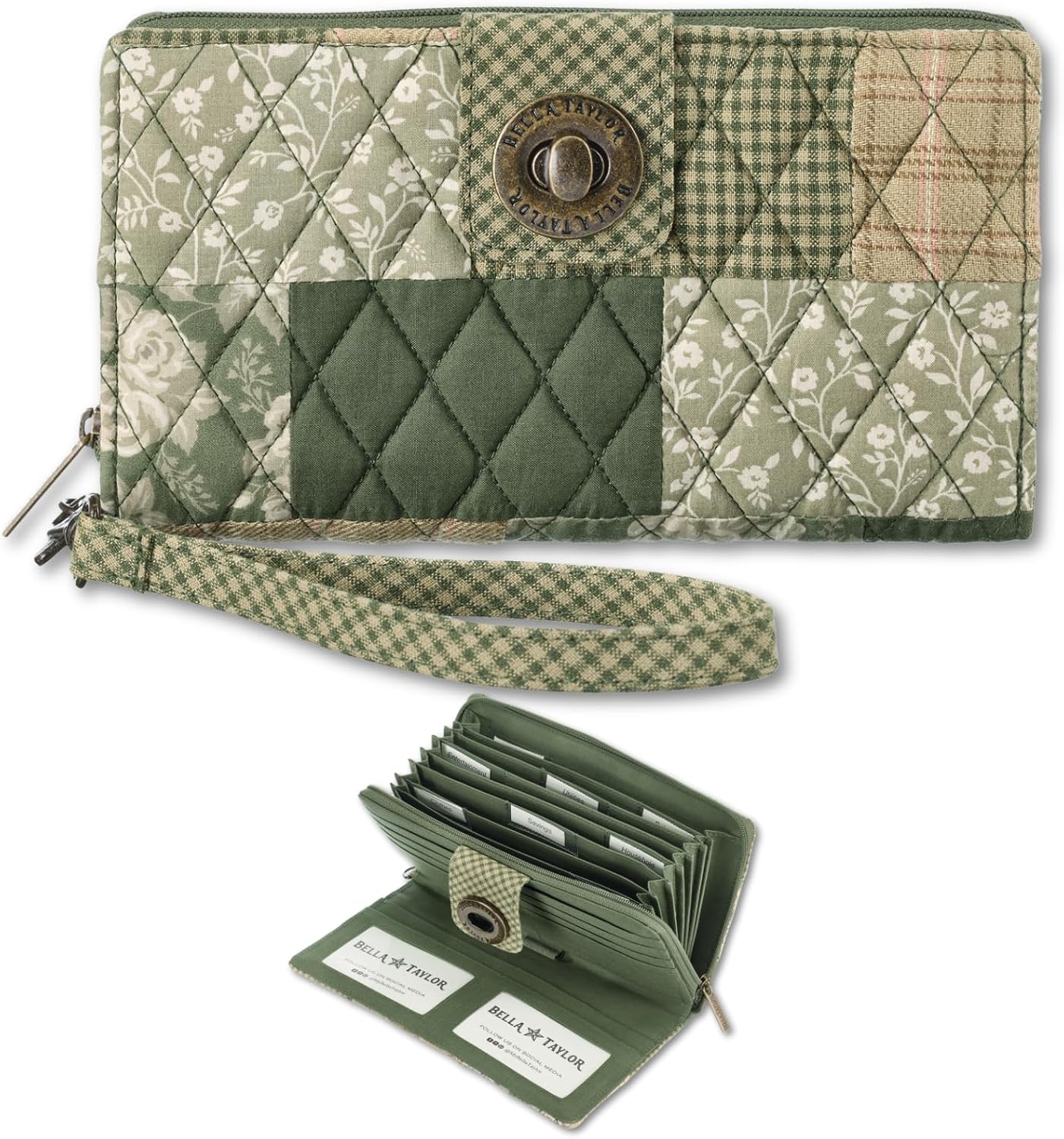 Bella Taylor Cash System Wallet for Envelope Budgeting - RFID Protected - Cash Stuffing Wallet with Detachable Wristlet