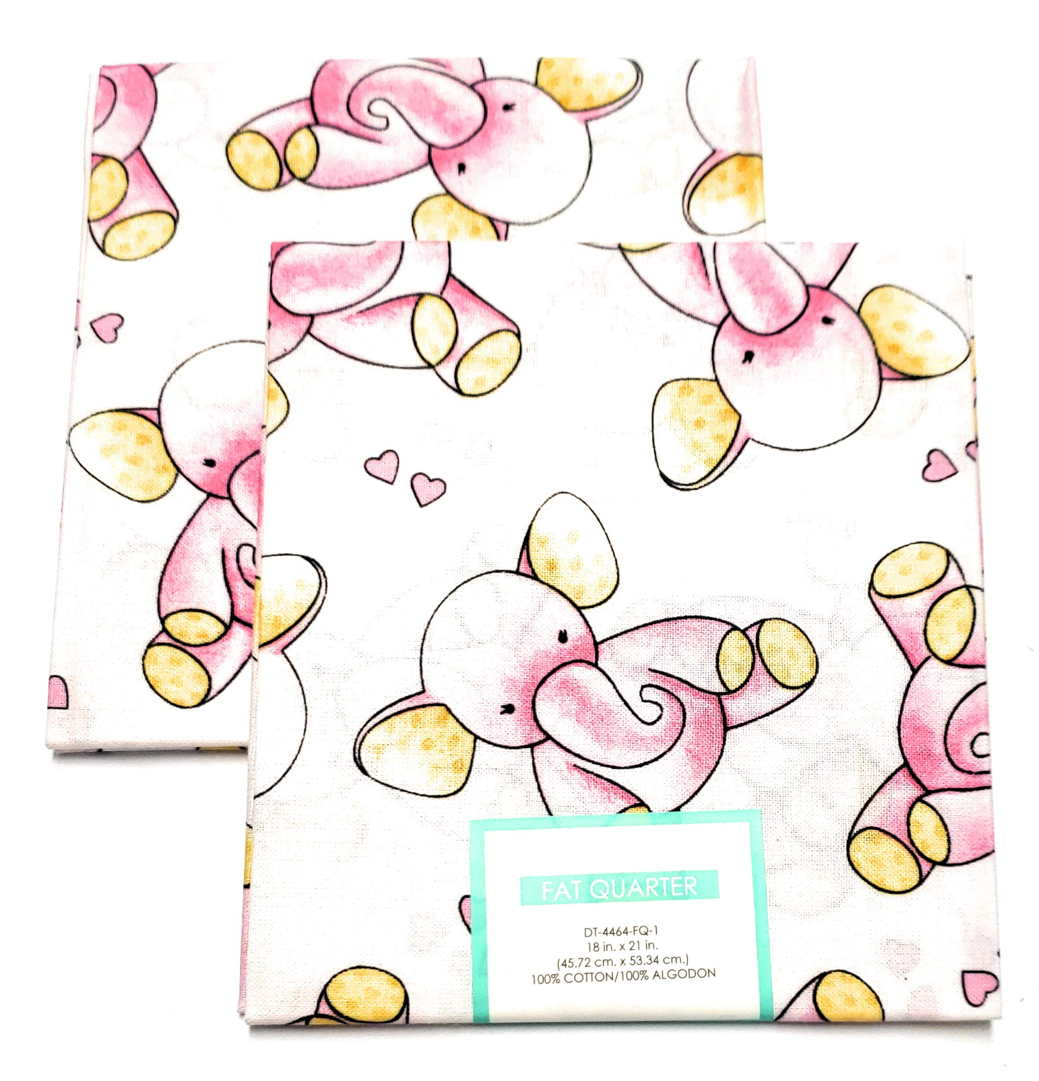 Waverly2 PINK BABY ELEPHANT FAT QUARTERS 100% COTTON FABRIC