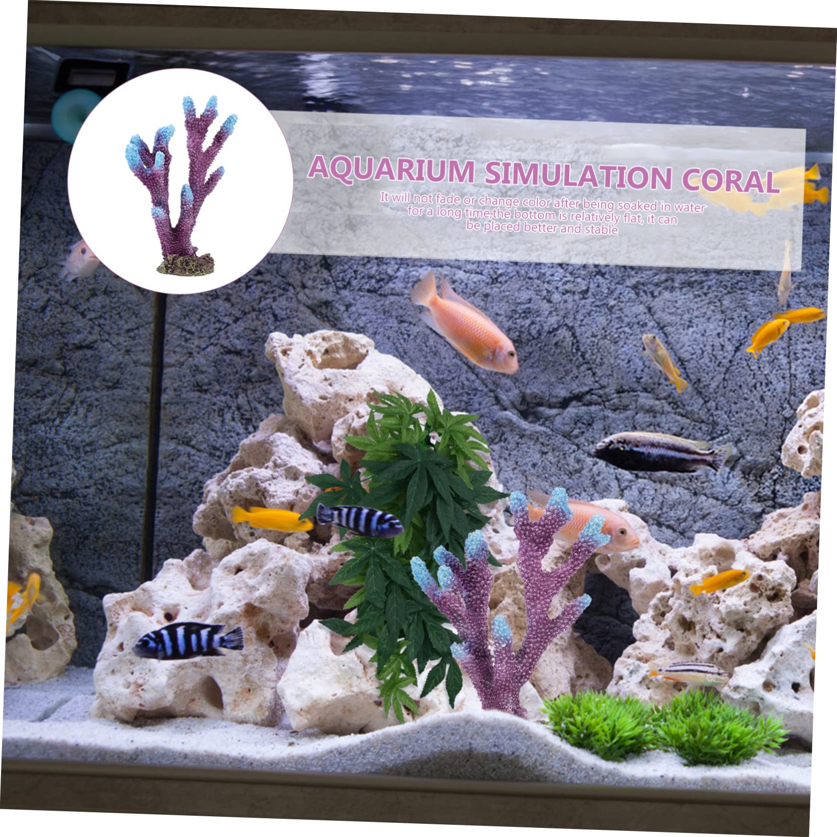 Mipcase Adornos De Arrecife De Coral Falsos para Pecera Decoración para Acuario De Planta De Resina Artificial Imitación De Planta para Acuario Adorno De Roca para Decoración Decorativa