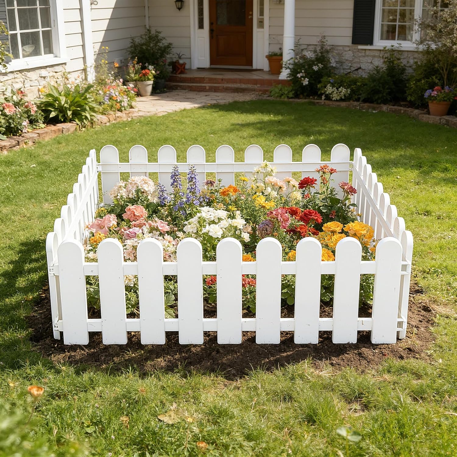 8pcs Yard Decorative Fence Panels, 50cm X 16cm Plastic Garden Crawl Enclosure for Outdoor Patio and Villa Lawn Border, Indoor Outdoor Small Decorative Fence Set