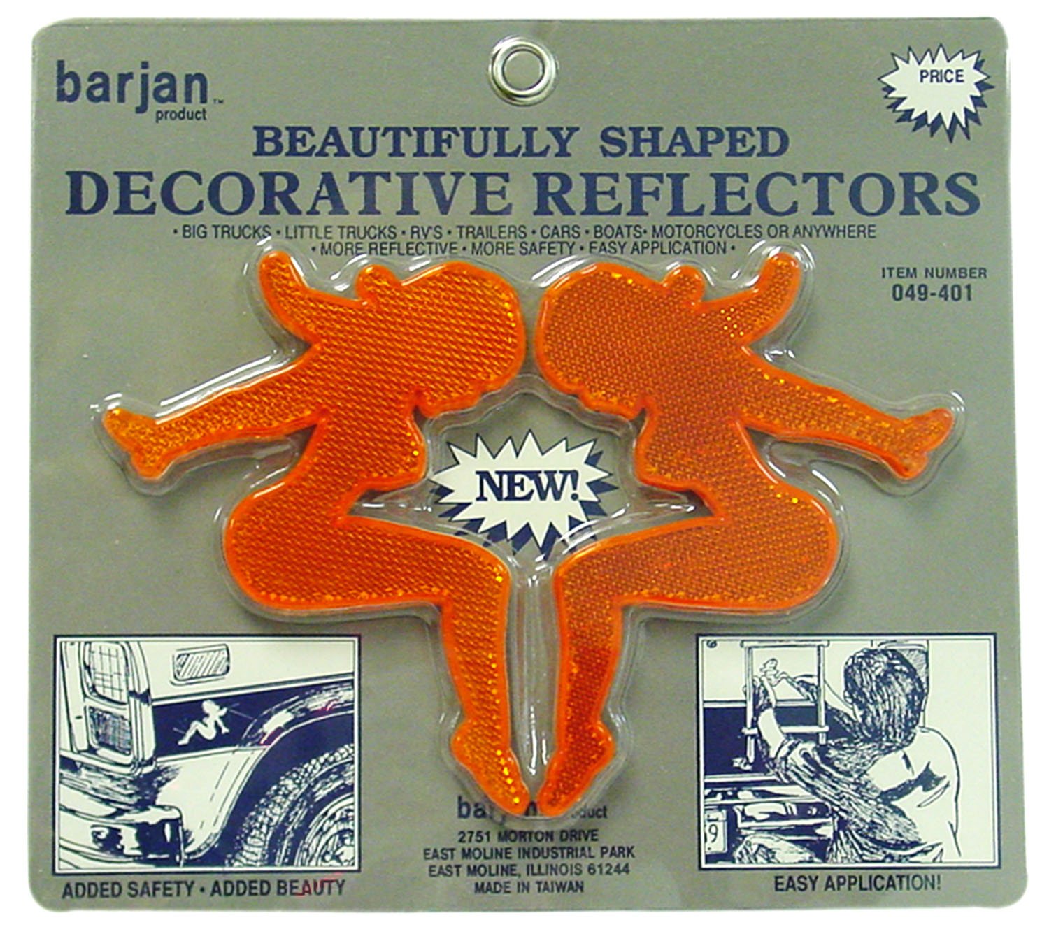 Sitting Lady Stick ON Amber Reflector - 2 PER Pack