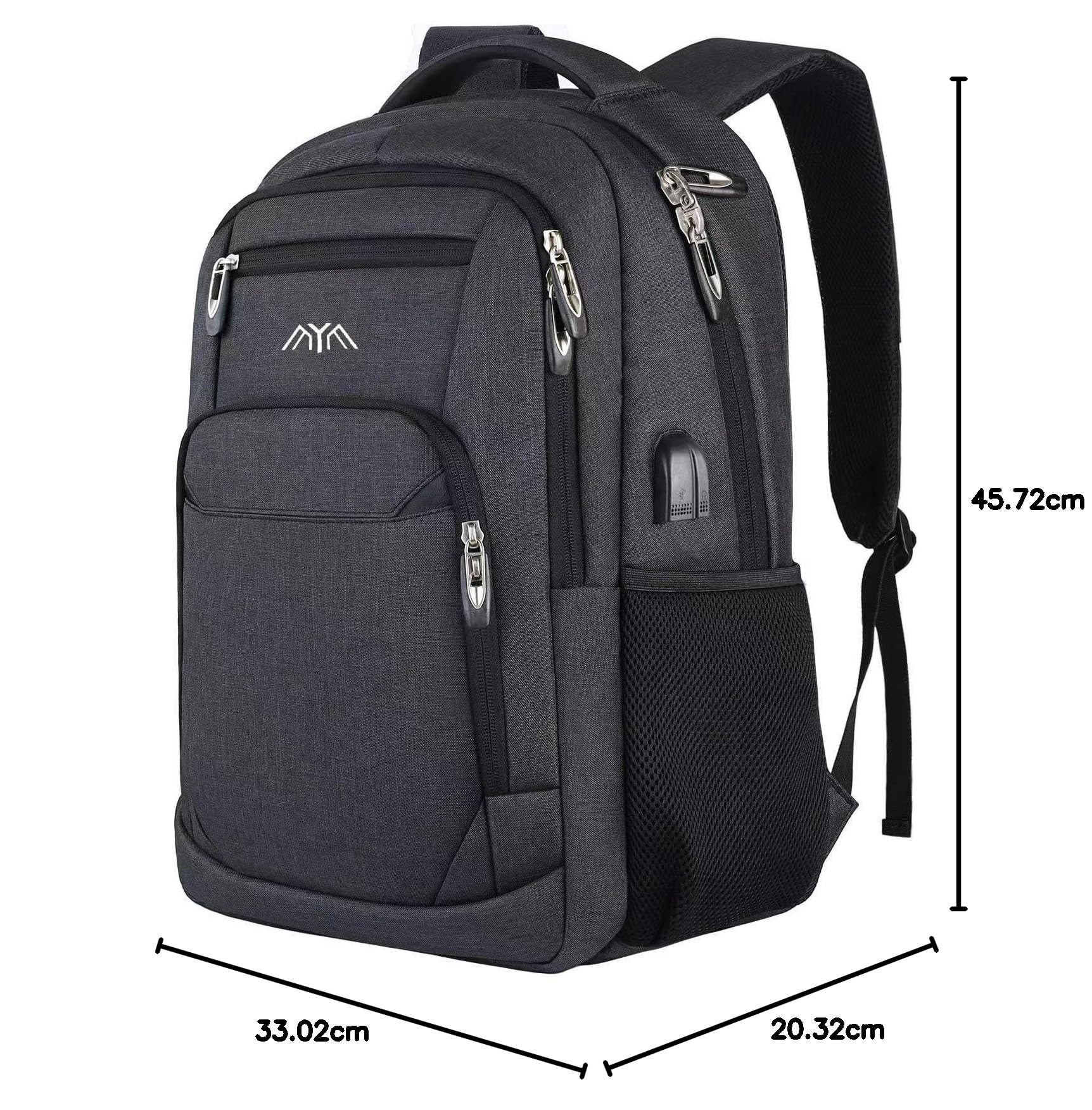 YAMTION Rucksack Herren, Schulrucksack Jungen Teenager Laptop Rucksack Schule Daypacks für Arbeit Wandern Reisen Camping für 15.6 Zoll Laptop