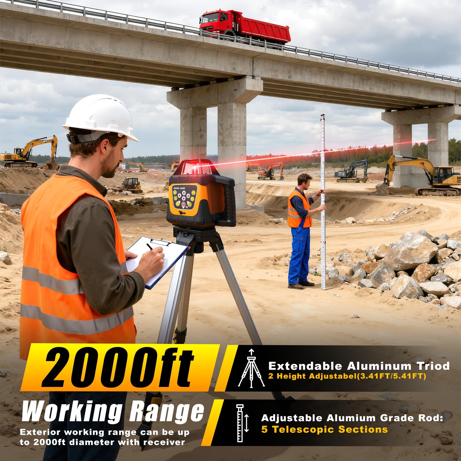 Industrial Rotary Laser Level - 2000ft Range -4