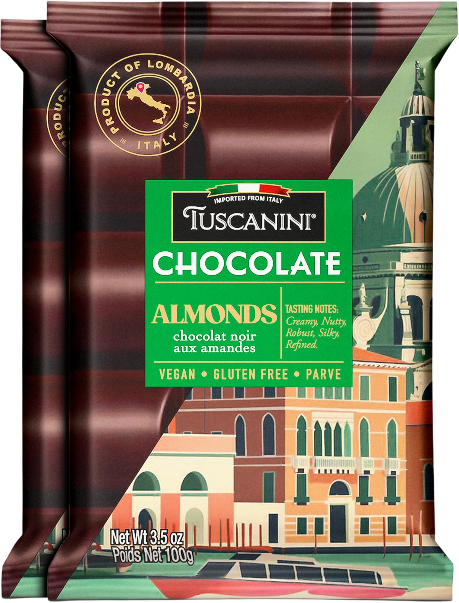 Amazon.com : Tuscanini Italian Almond Dark Chocolate Bar, 3.5oz (2