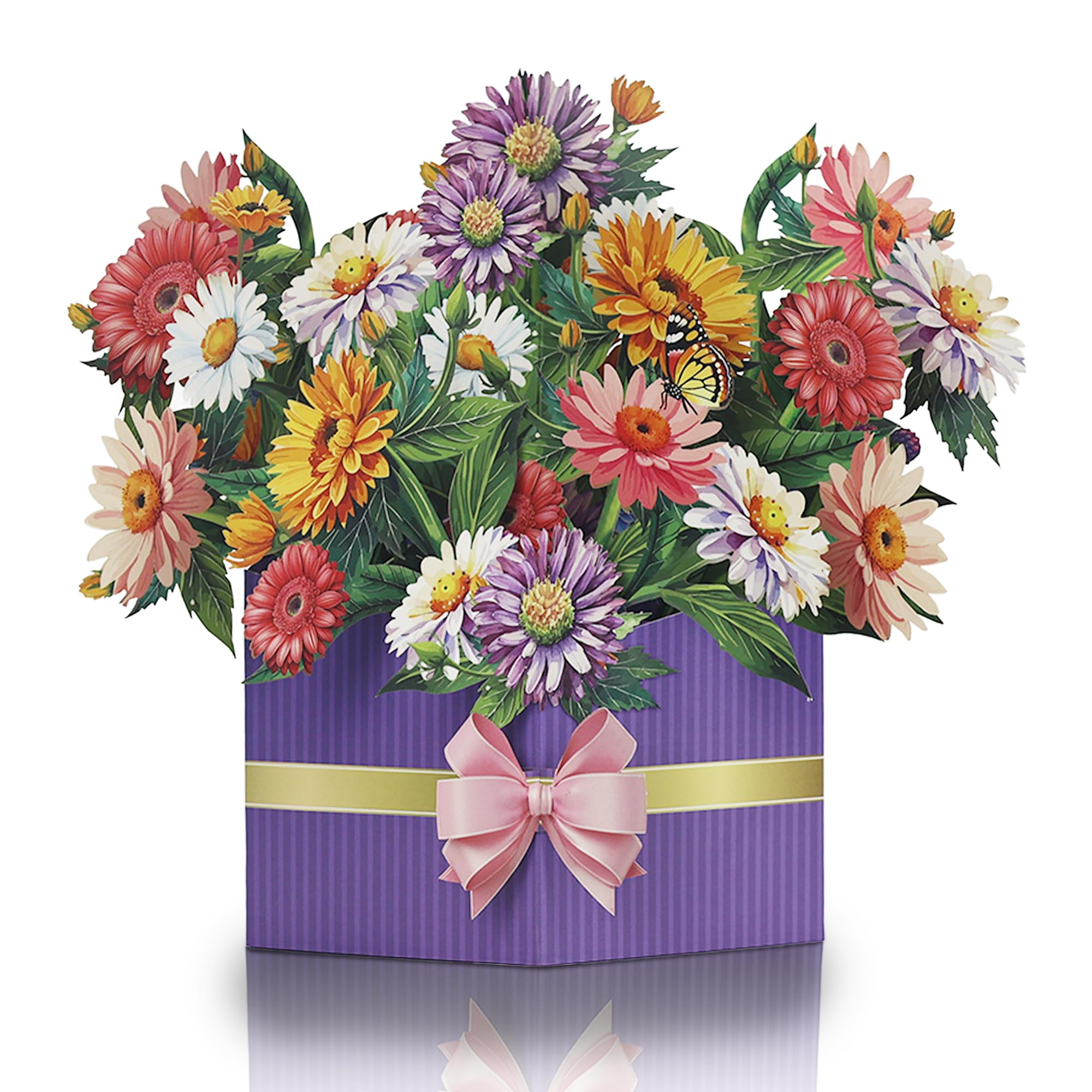 ArRuKi KIDS Pop Up Flower Cards, Daisy Flower Bouquet Pop-up Greeting Cards with Envelope, 3D Flowers Greeting Cards, Birthday Gift Cards, Thank You