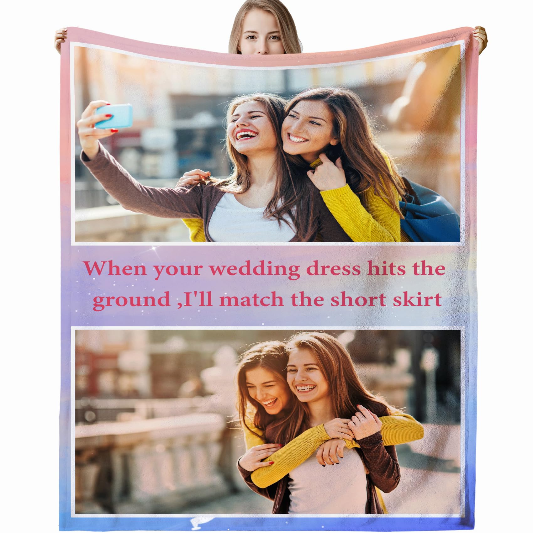 Personalised Blanket for Adults, Custom Photo Blanket Personalised for Adults Kids with Pictures Customized Gifts for Family Kids Pet Friends Birthday Mum, Dad, Boyfriend, Girlfriend